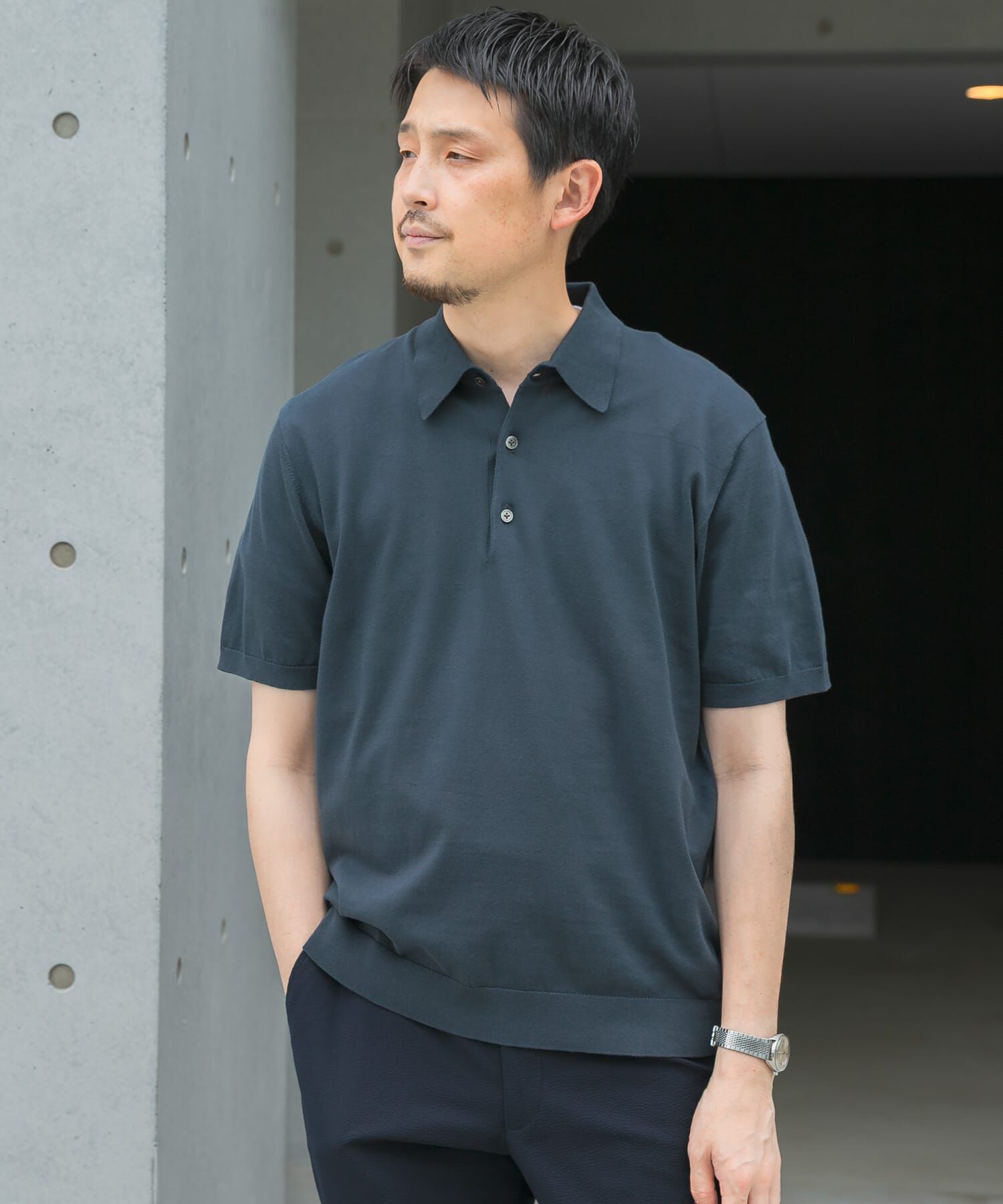 URBAN RESEARCH DOORS「『UR TECH ひやサラクール』『接触冷感/UVカット』 ニットポロシャツ」|シャツ・ブラウス|