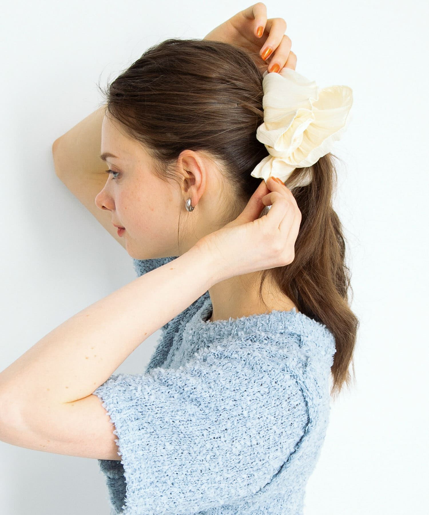 Sonny Label 「シャイニーサテンフレアシュシュ」|ヘアゴム・シュシュ|