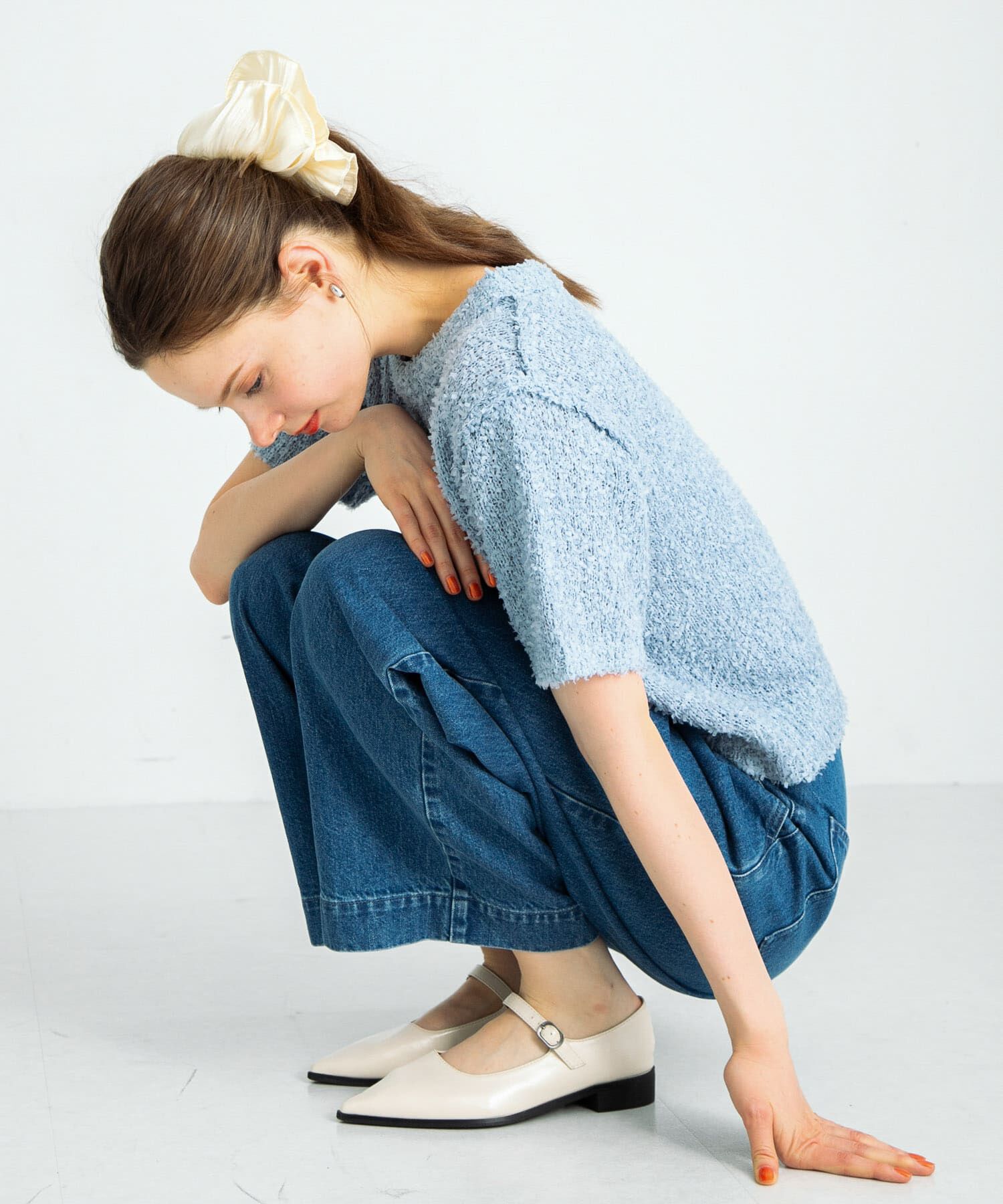 Sonny Label 「シャイニーサテンフレアシュシュ」|ヘアゴム・シュシュ|