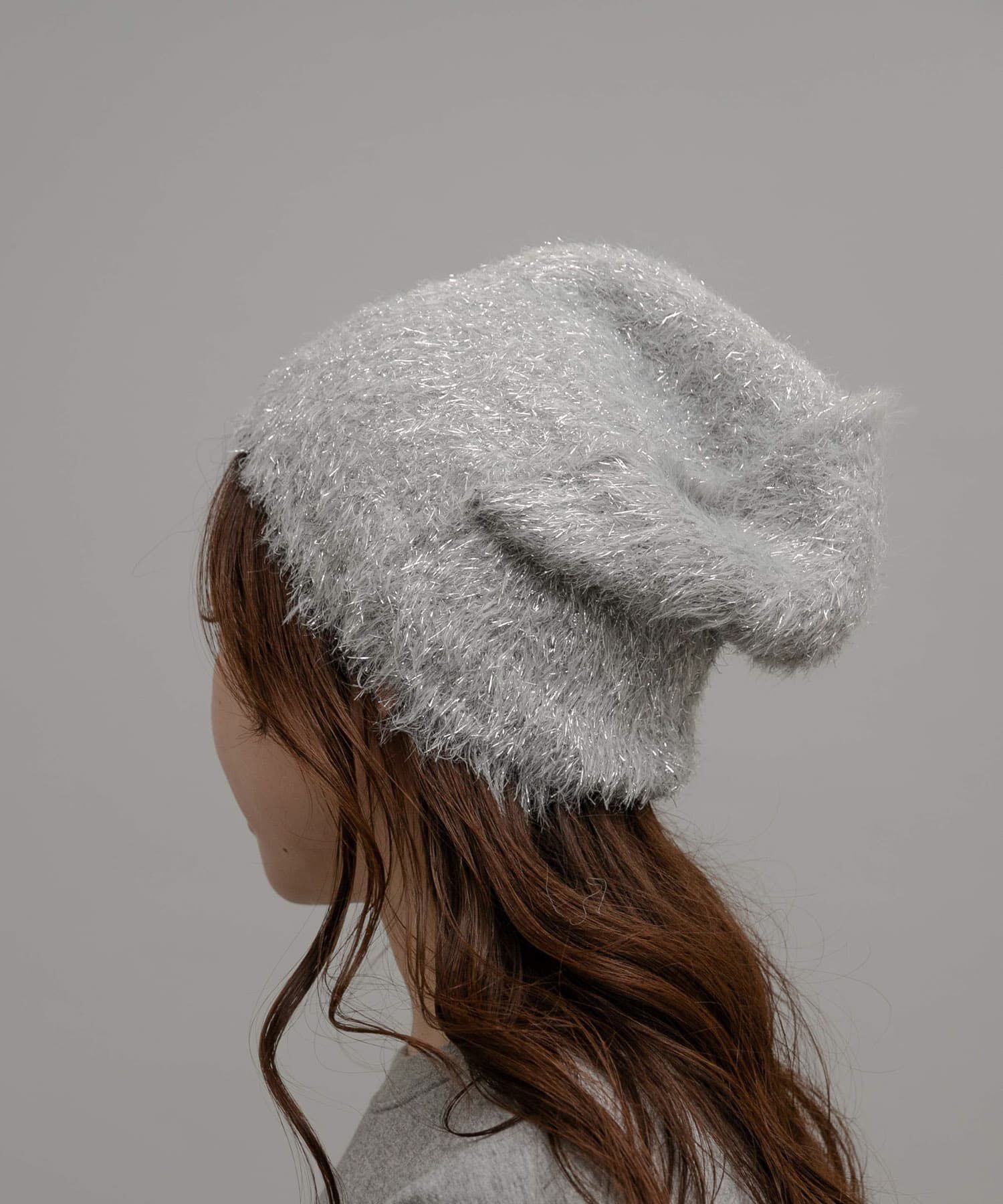 Sonny Label 「CONTROL FREAK　ラメフェザーニットワッチ」|ニット帽|グレー