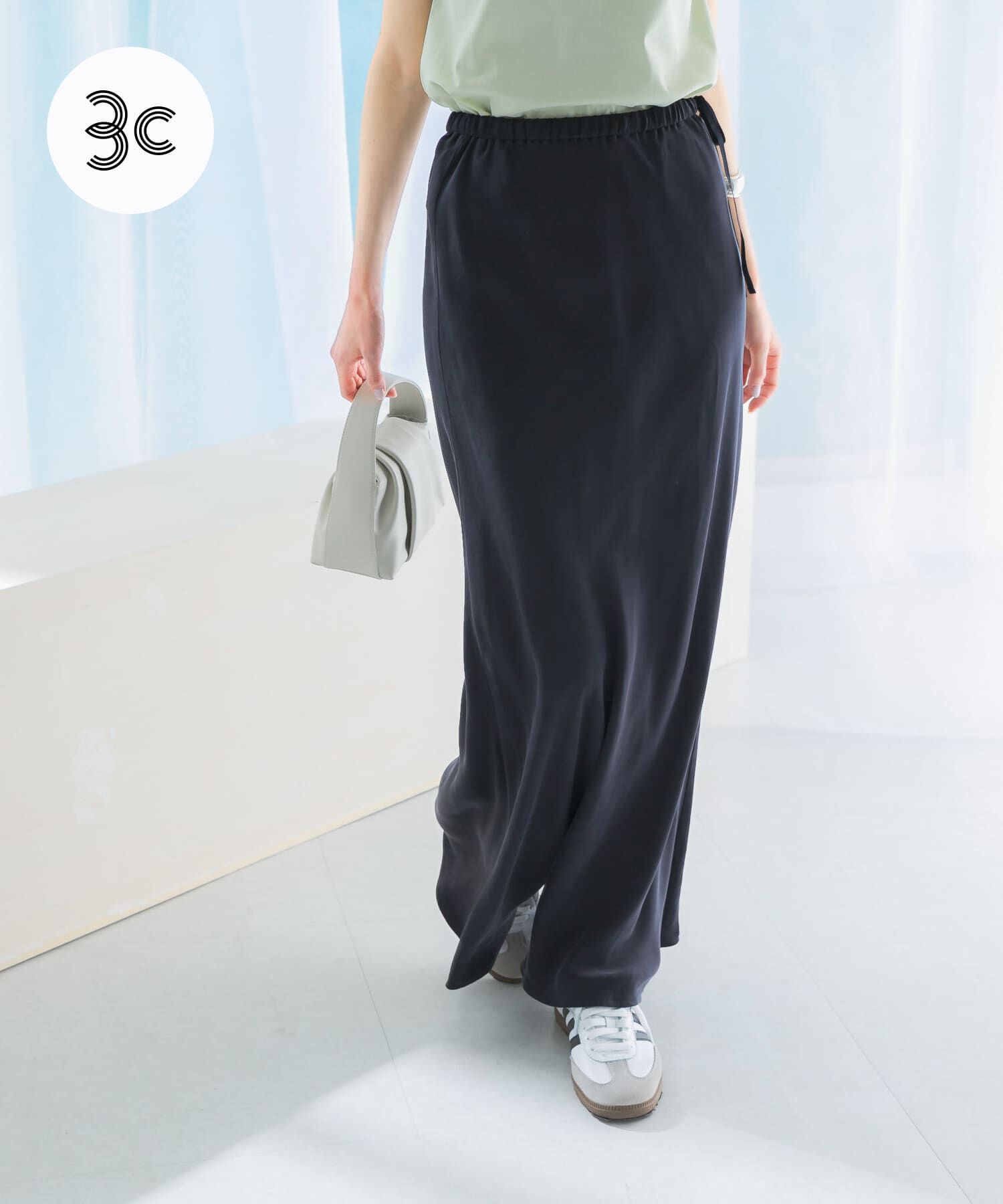 URBAN RESEARCH ROSSO「キュプラバイヤススカート」|スカート|ネイビー