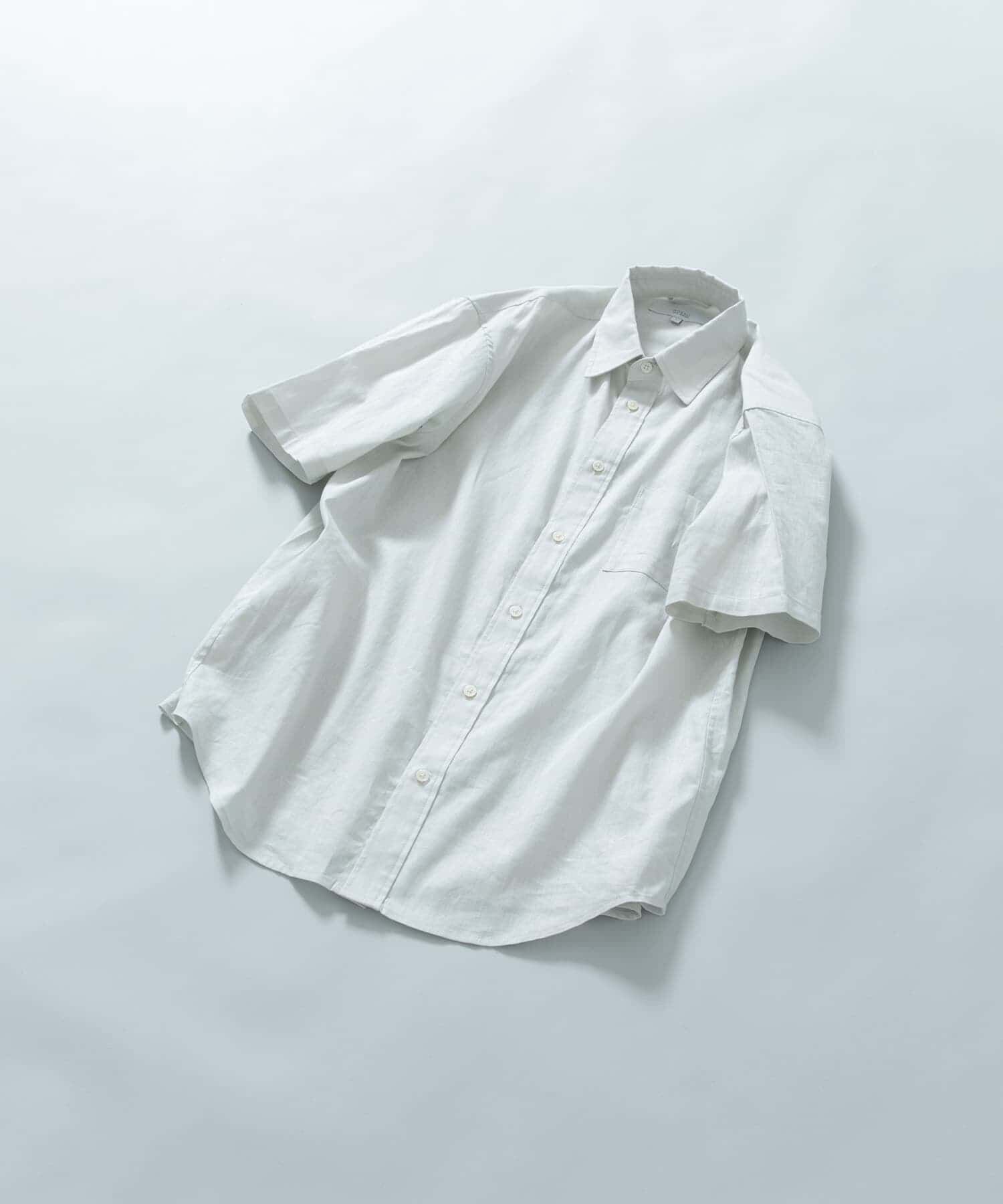 URBAN RESEARCH ROSSO「『XLサイズあり』リラックスコットンリネンレギュラーカラー半袖シャツ」|シャツ・ブラウス|