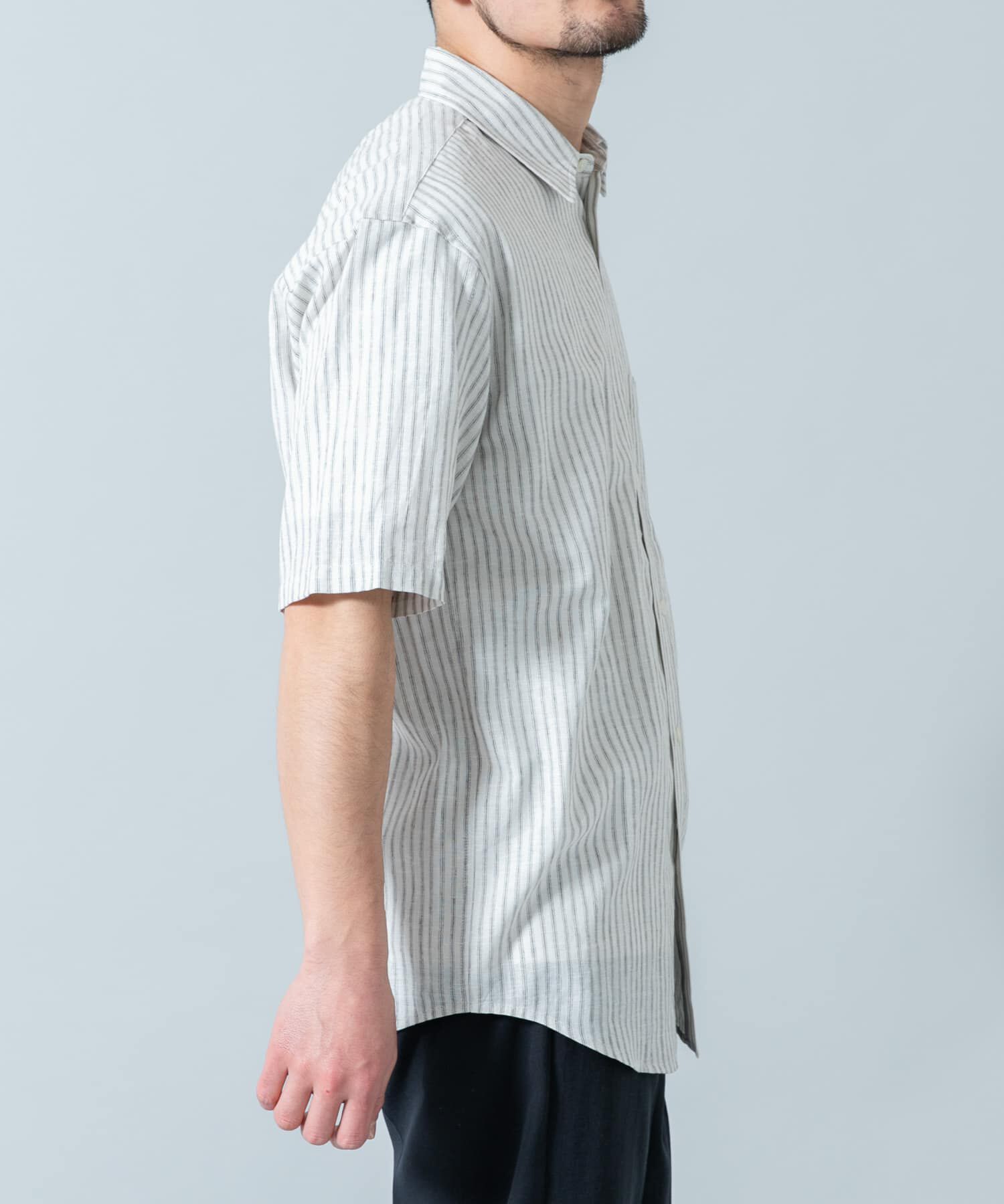 URBAN RESEARCH ROSSO「『XLサイズあり』リラックスコットンリネンレギュラーカラー半袖シャツ」|シャツ・ブラウス|