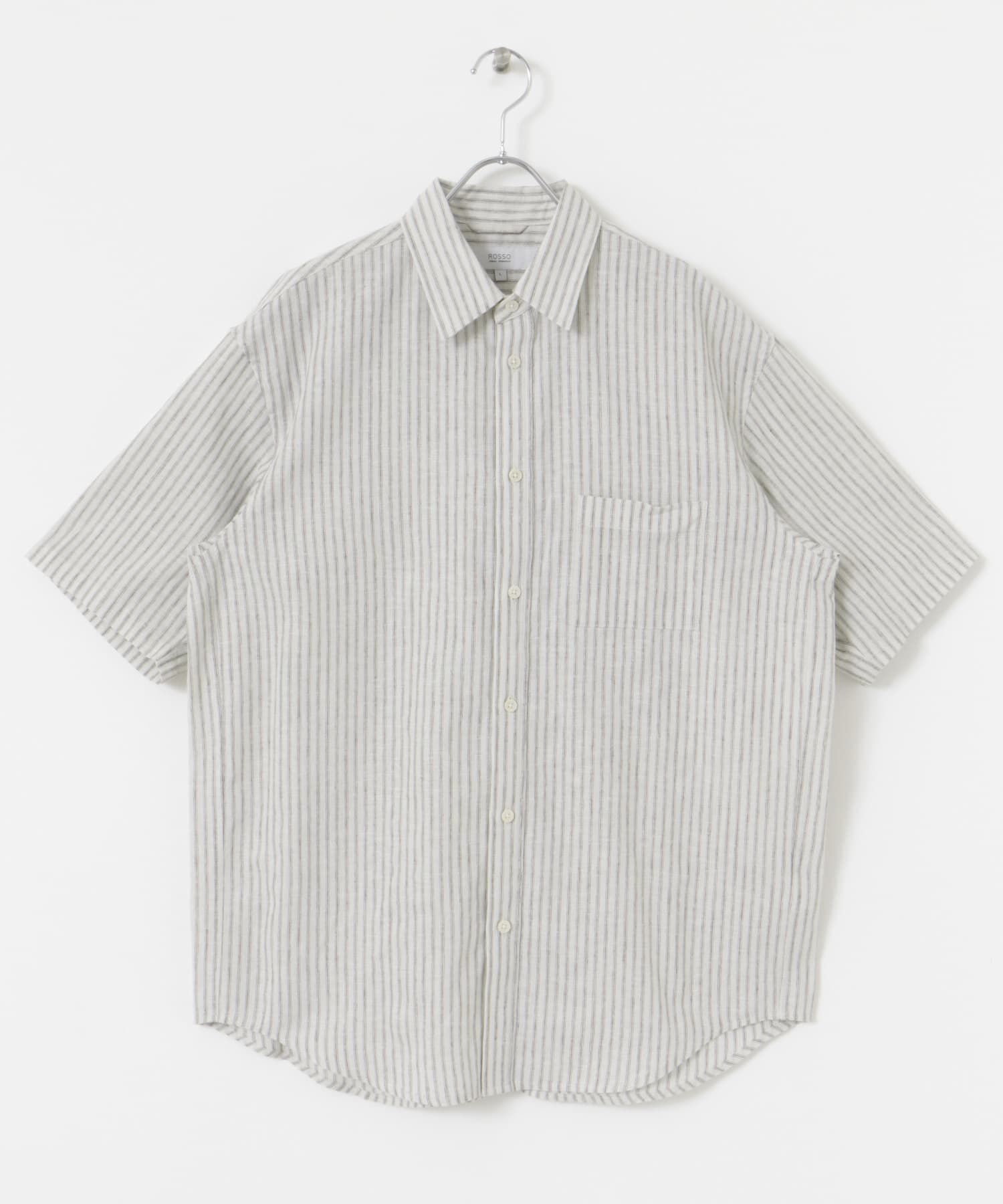 URBAN RESEARCH ROSSO「『XLサイズあり』リラックスコットンリネンレギュラーカラー半袖シャツ」|シャツ・ブラウス|