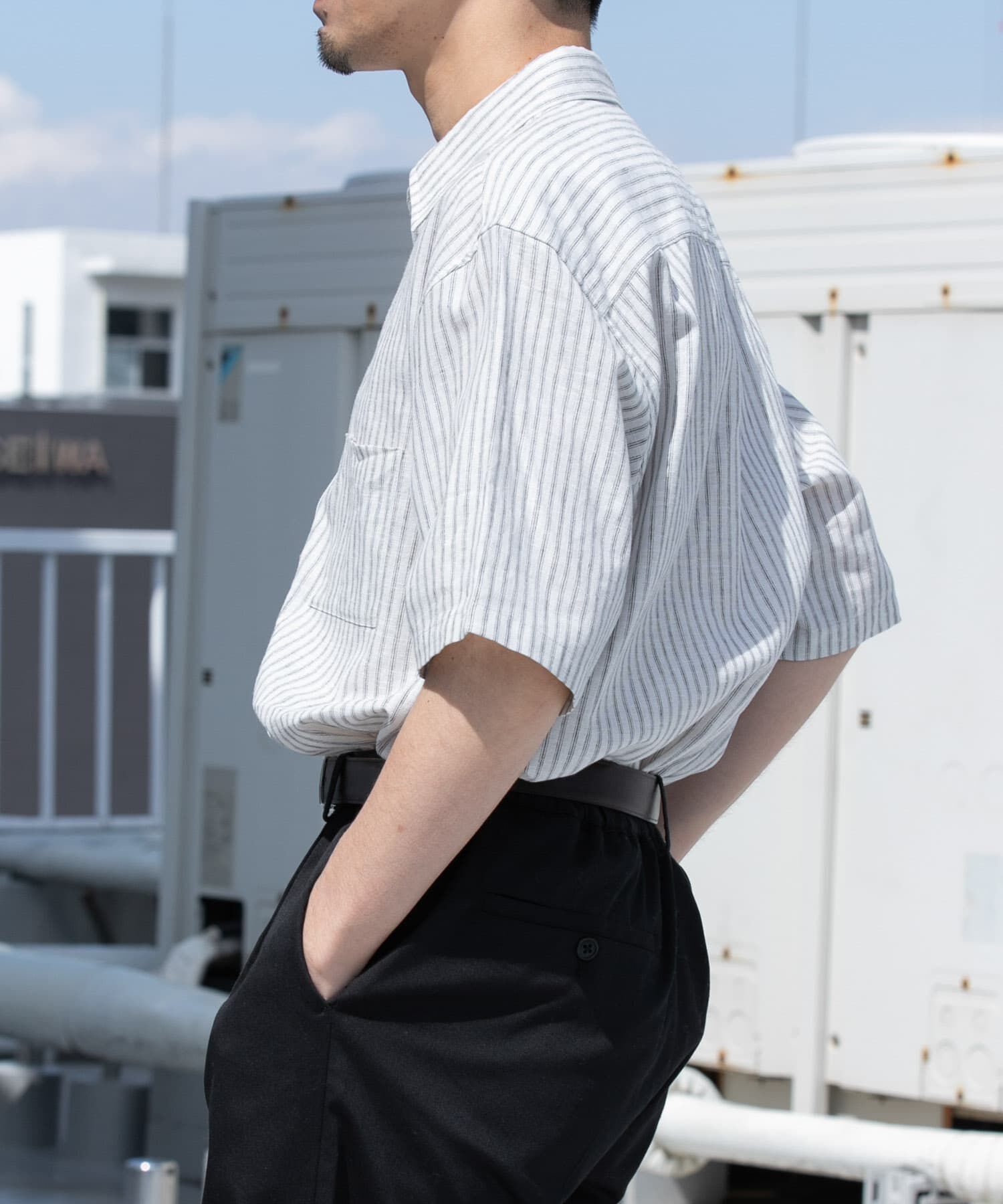 URBAN RESEARCH ROSSO「『XLサイズあり』リラックスコットンリネンレギュラーカラー半袖シャツ」|シャツ・ブラウス|