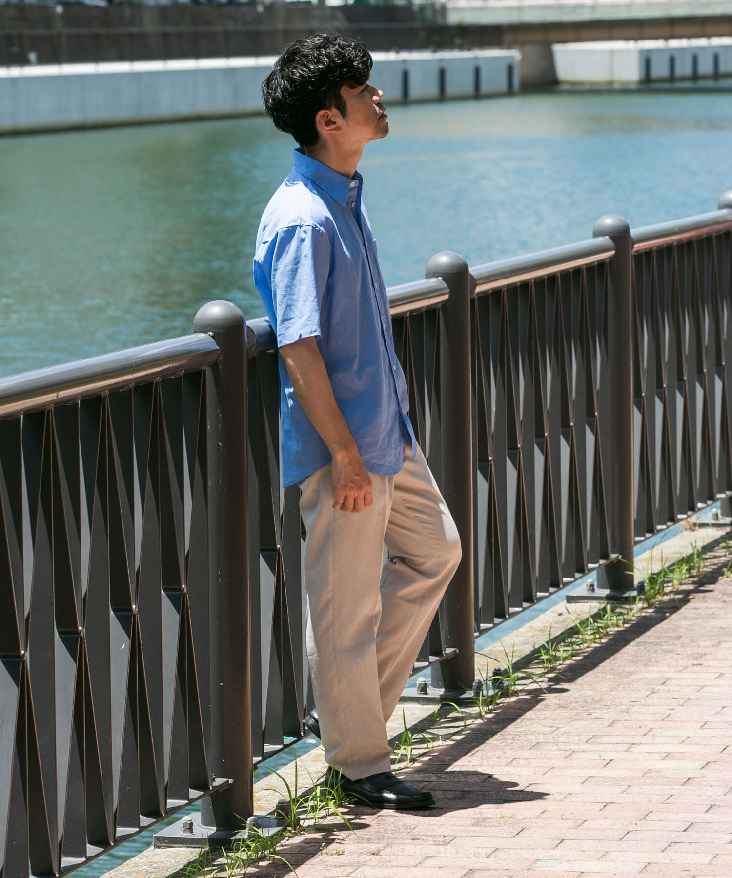 URBAN RESEARCH ROSSO「『XLサイズあり』リラックスコットンリネンレギュラーカラー半袖シャツ」|シャツ・ブラウス|