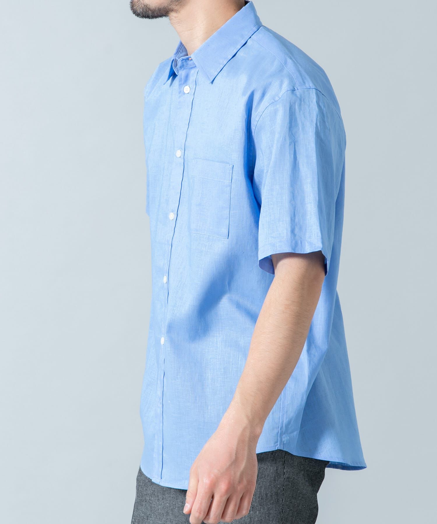 URBAN RESEARCH ROSSO「『XLサイズあり』リラックスコットンリネンレギュラーカラー半袖シャツ」|シャツ・ブラウス|