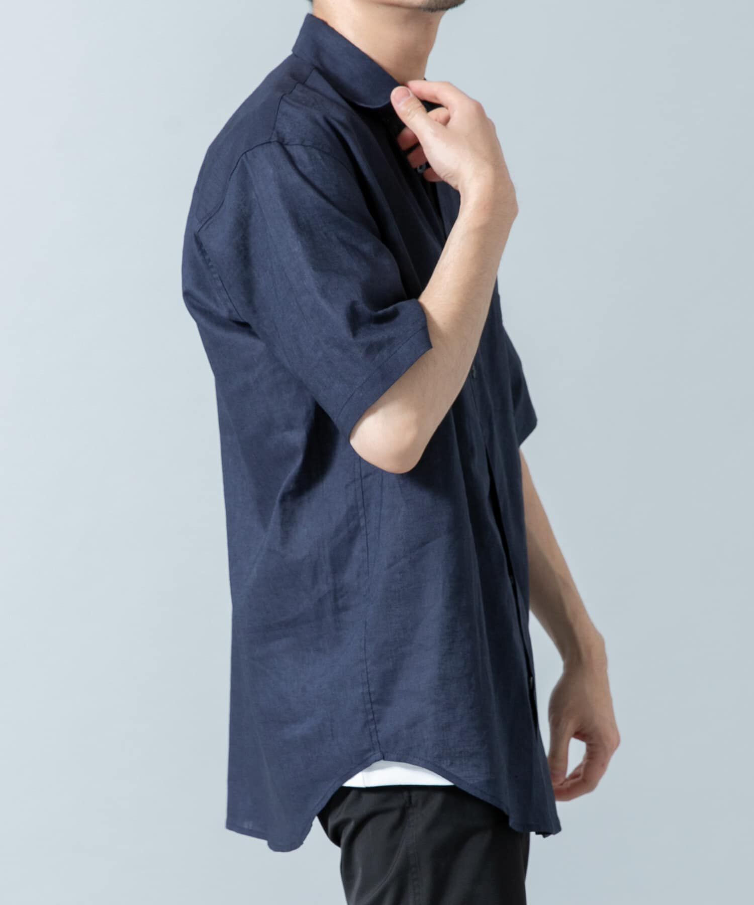 URBAN RESEARCH ROSSO「『XLサイズあり』リラックスコットンリネンレギュラーカラー半袖シャツ」|シャツ・ブラウス|