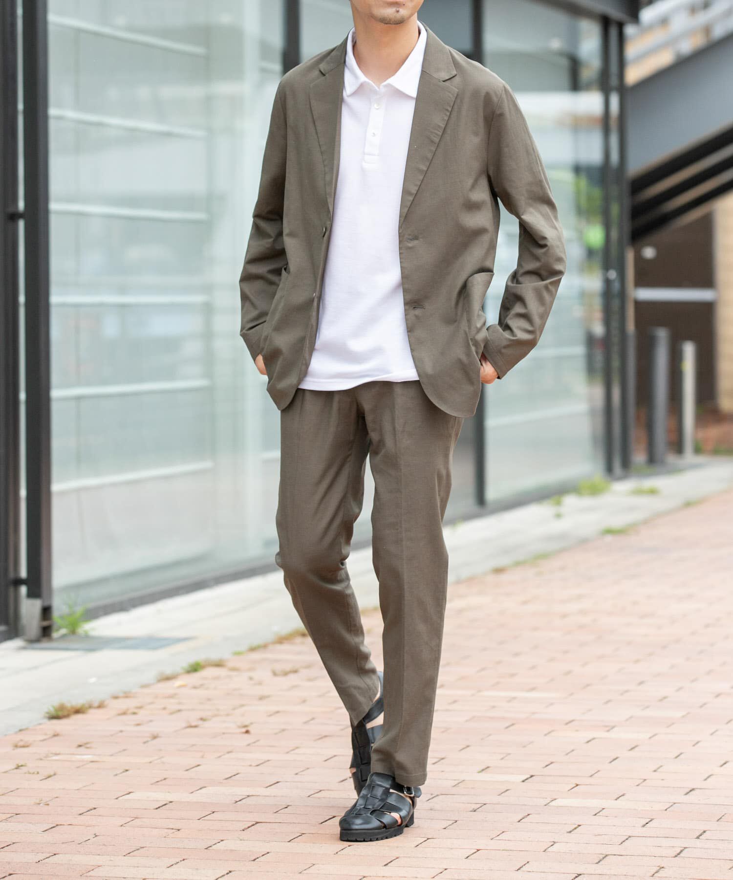 URBAN RESEARCH ROSSO「『防シワ』『XLサイズあり』ハイパフォーマンスリネンセットアップ」|その他|カーキ