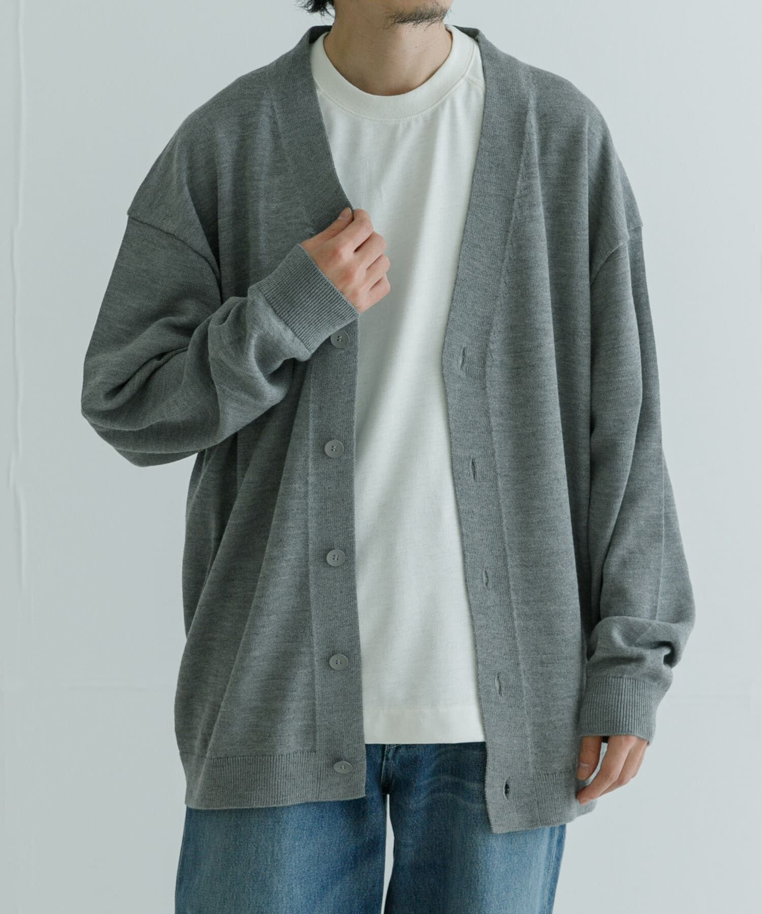URBAN RESEARCH「ATON　WOOL WASHI OVERSIZED CARDIGAN」|カーディガン|