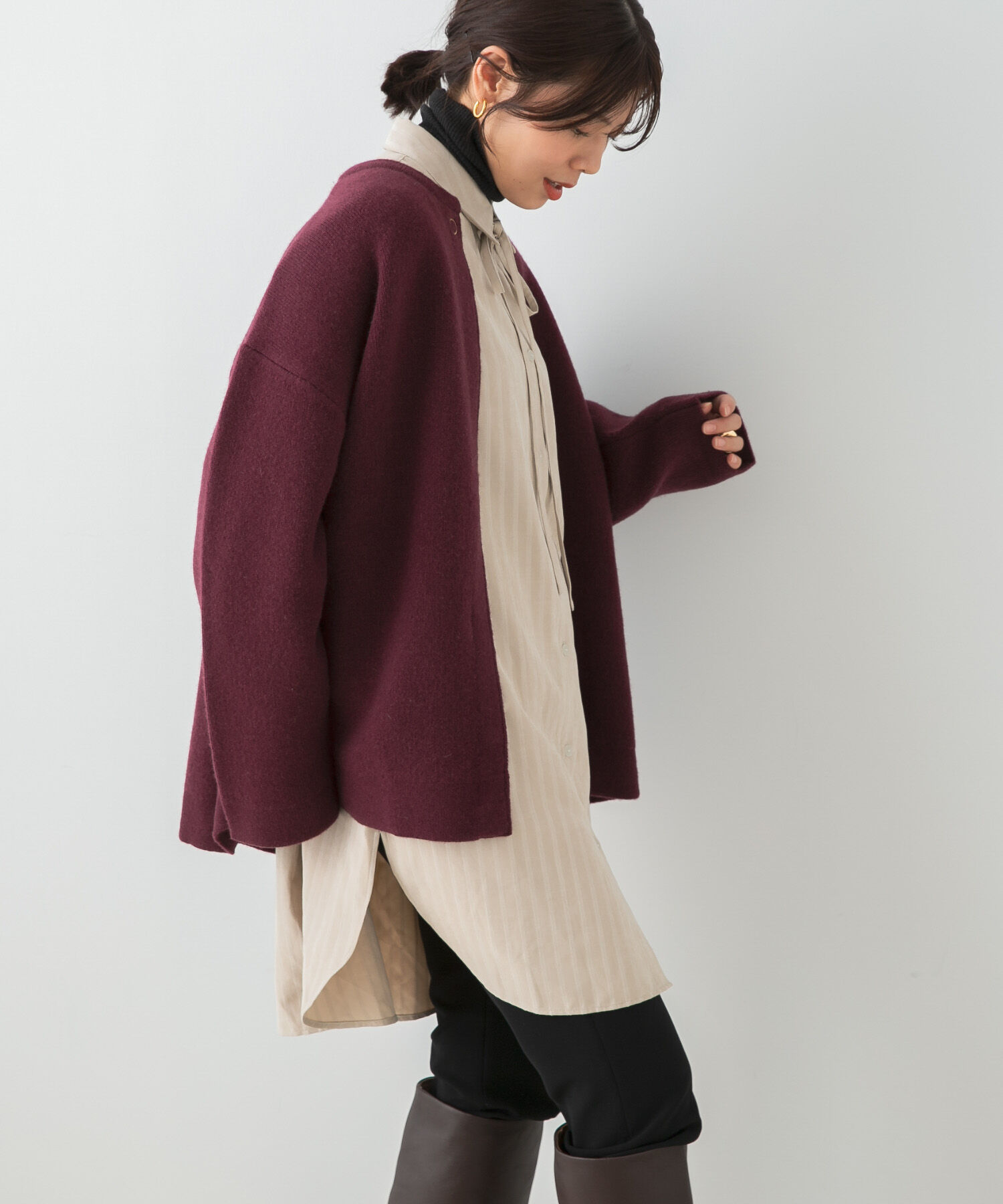 URBAN RESEARCH ROSSO「F by ROSSO　マルチWAYスエードタッチシャツ」|シャツ・ブラウス|