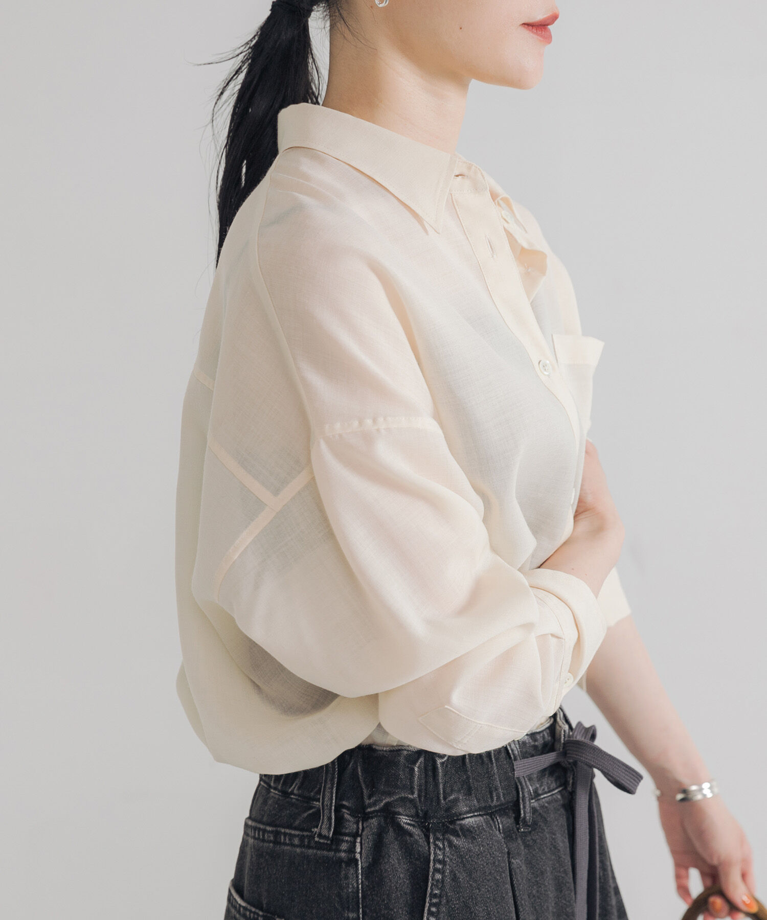 URBAN RESEARCH「シアーウールレギュラーカラーシャツ」|シャツ・ブラウス|