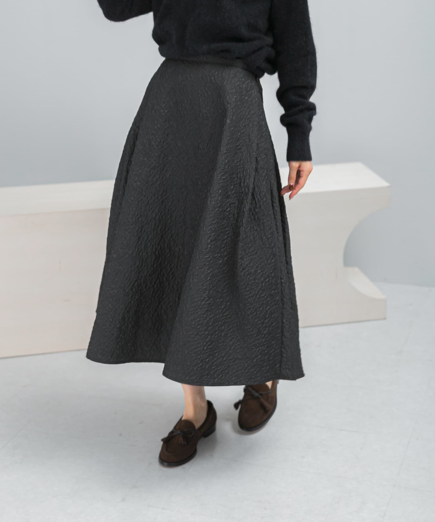 URBAN RESEARCH ROSSO「ジャガードサイドタックフレアスカート」|スカート|