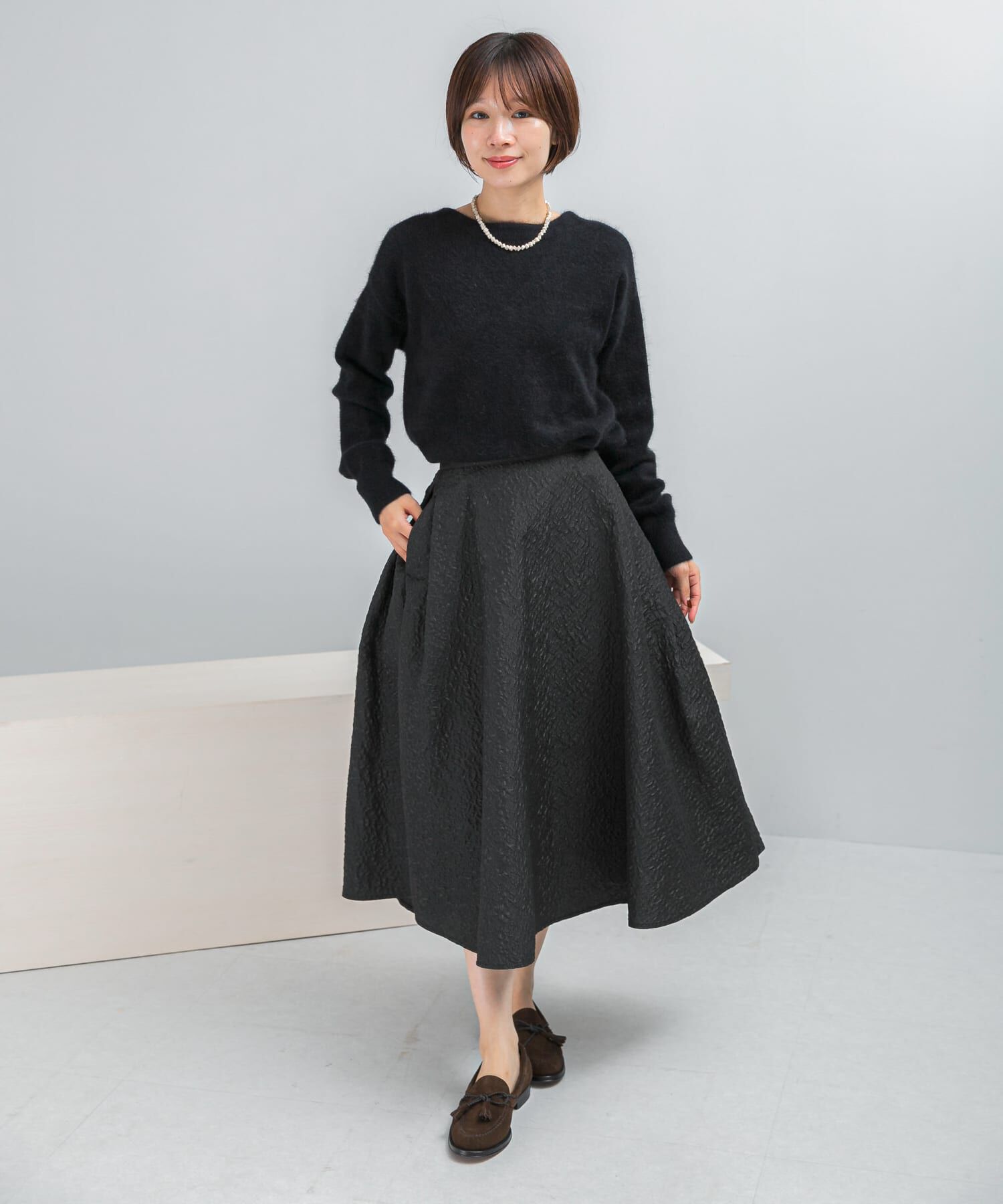 URBAN RESEARCH ROSSO「ジャガードサイドタックフレアスカート」|スカート|