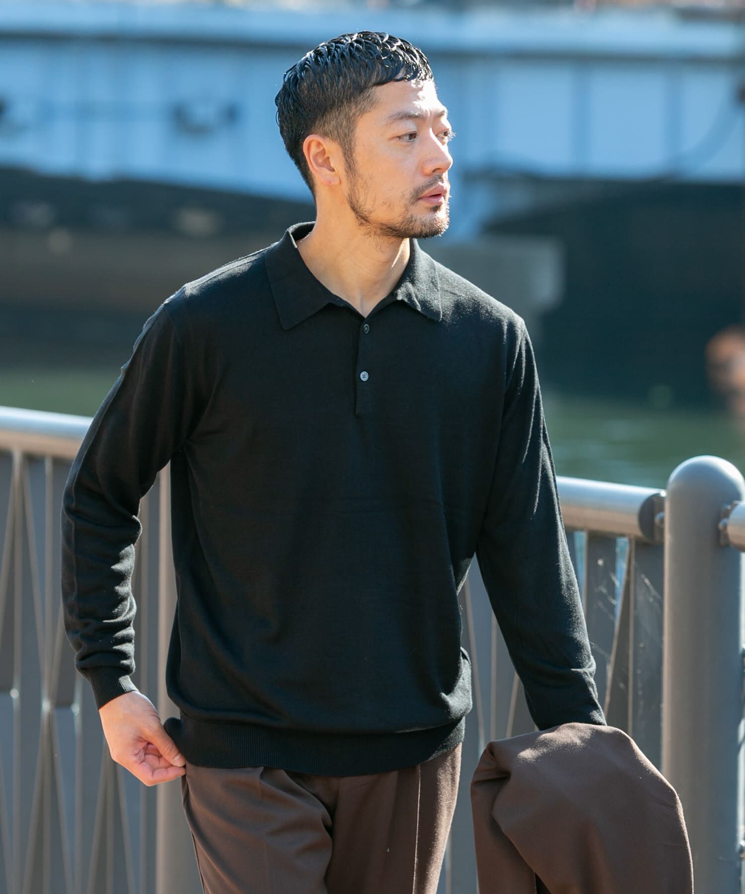 URBAN RESEARCH ROSSO「『XLサイズあり』『UR TECH』ハイゲージニットポロシャツ」|ニット・セーター|