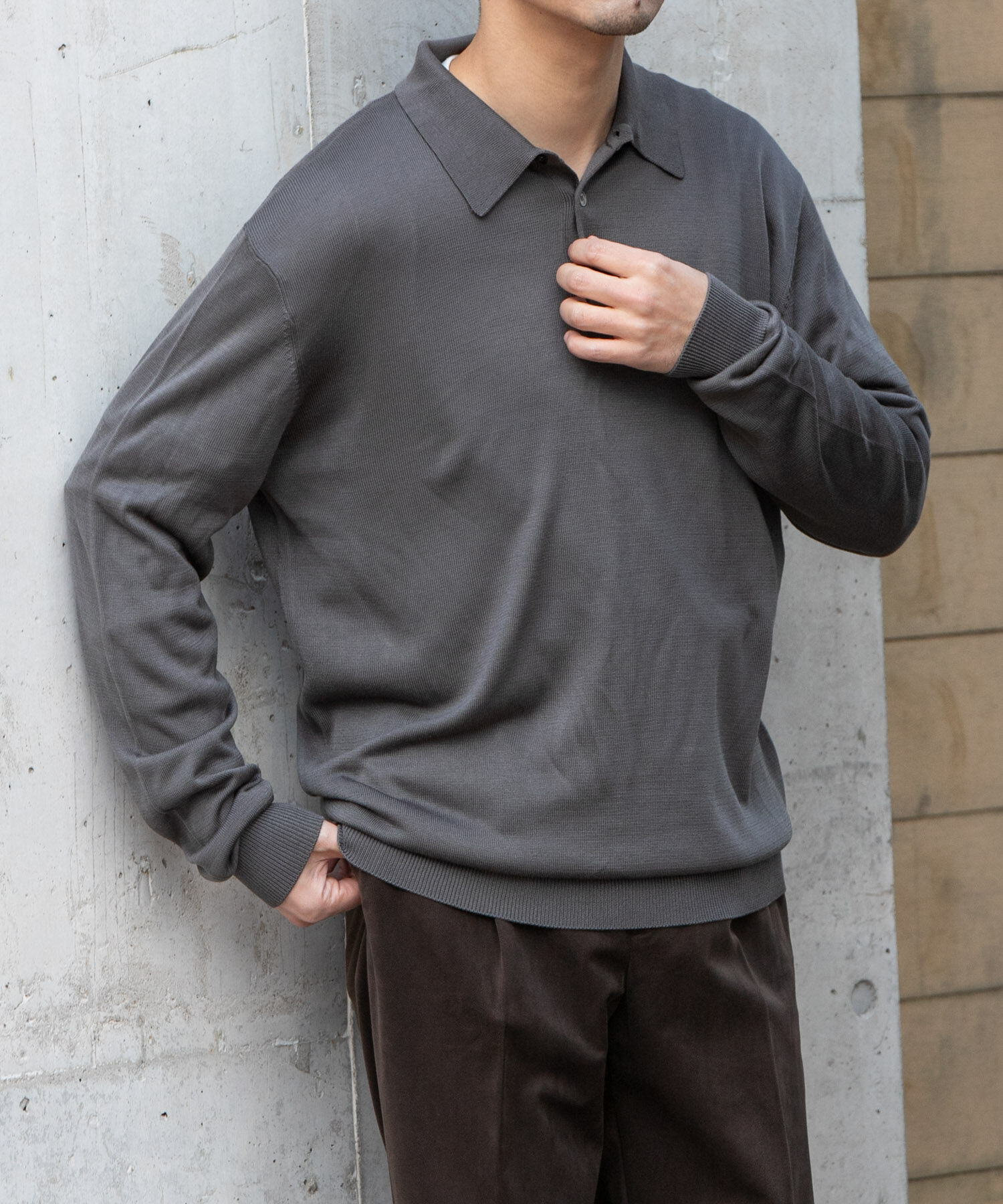 URBAN RESEARCH ROSSO「『XLサイズあり』『UR TECH』ハイゲージニットポロシャツ」|ニット・セーター|