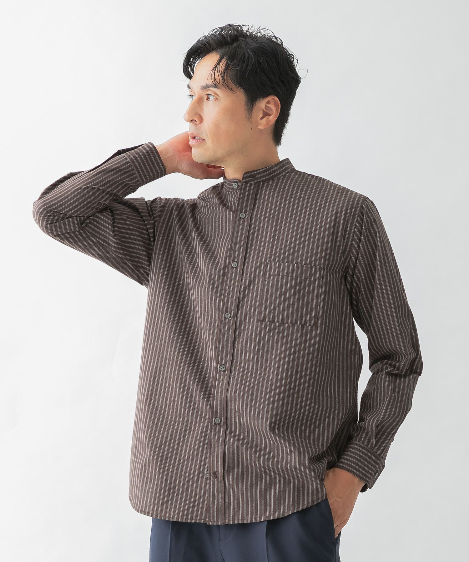 URBAN RESEARCH ROSSO「『XLサイズあり』ハイパフォーマンスブロードバンドカラーシャツ」|シャツ・ブラウス|ブラウン系その他