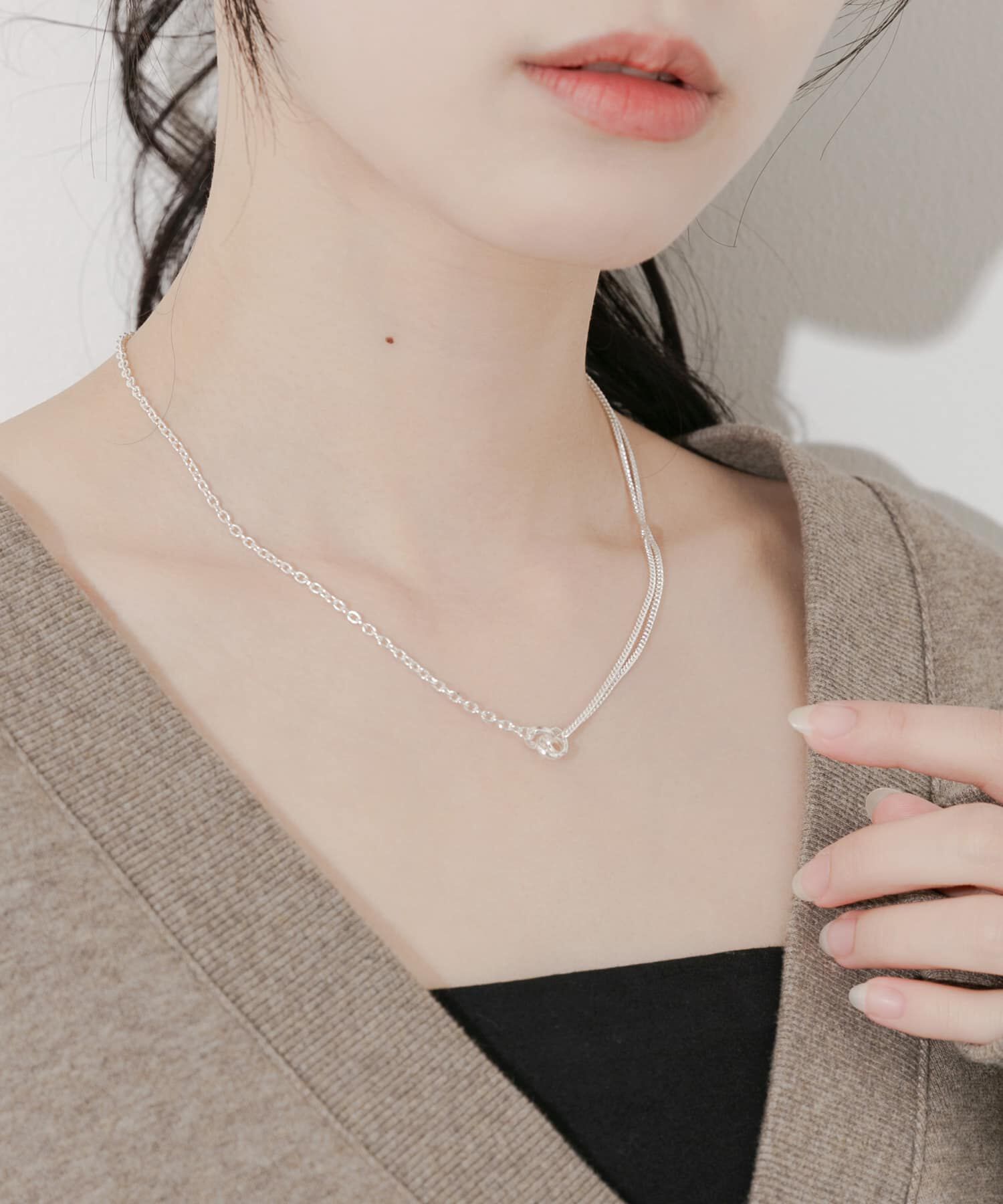 SMELLY「トリプルリングチェーンコンビネックレス」|ネックレス|