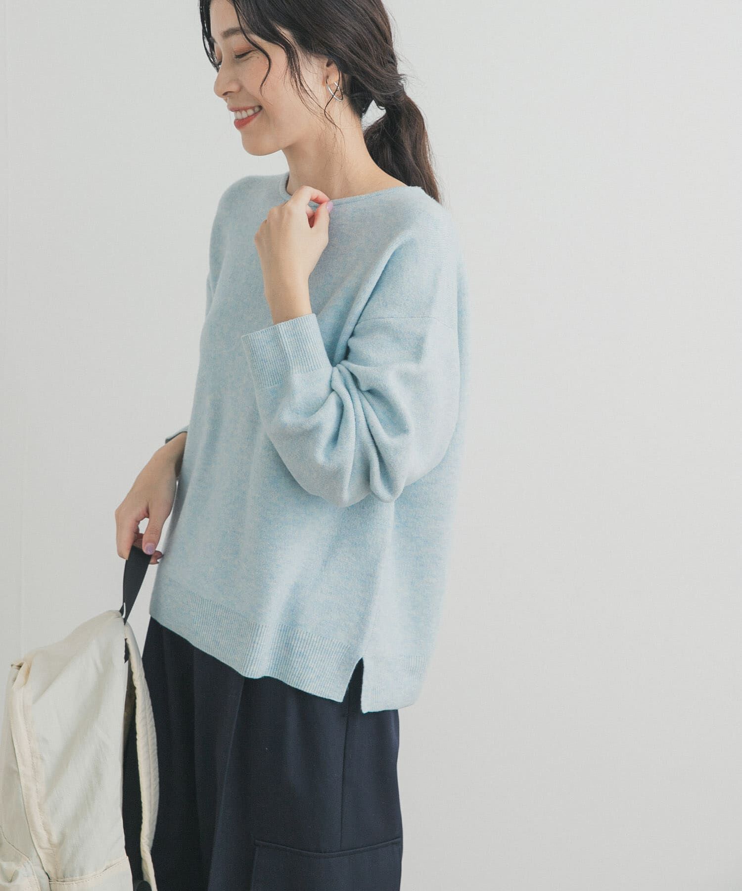 URBAN RESEARCH DOORS「ボートネックスムースプルオーバー」|ニット・セーター|