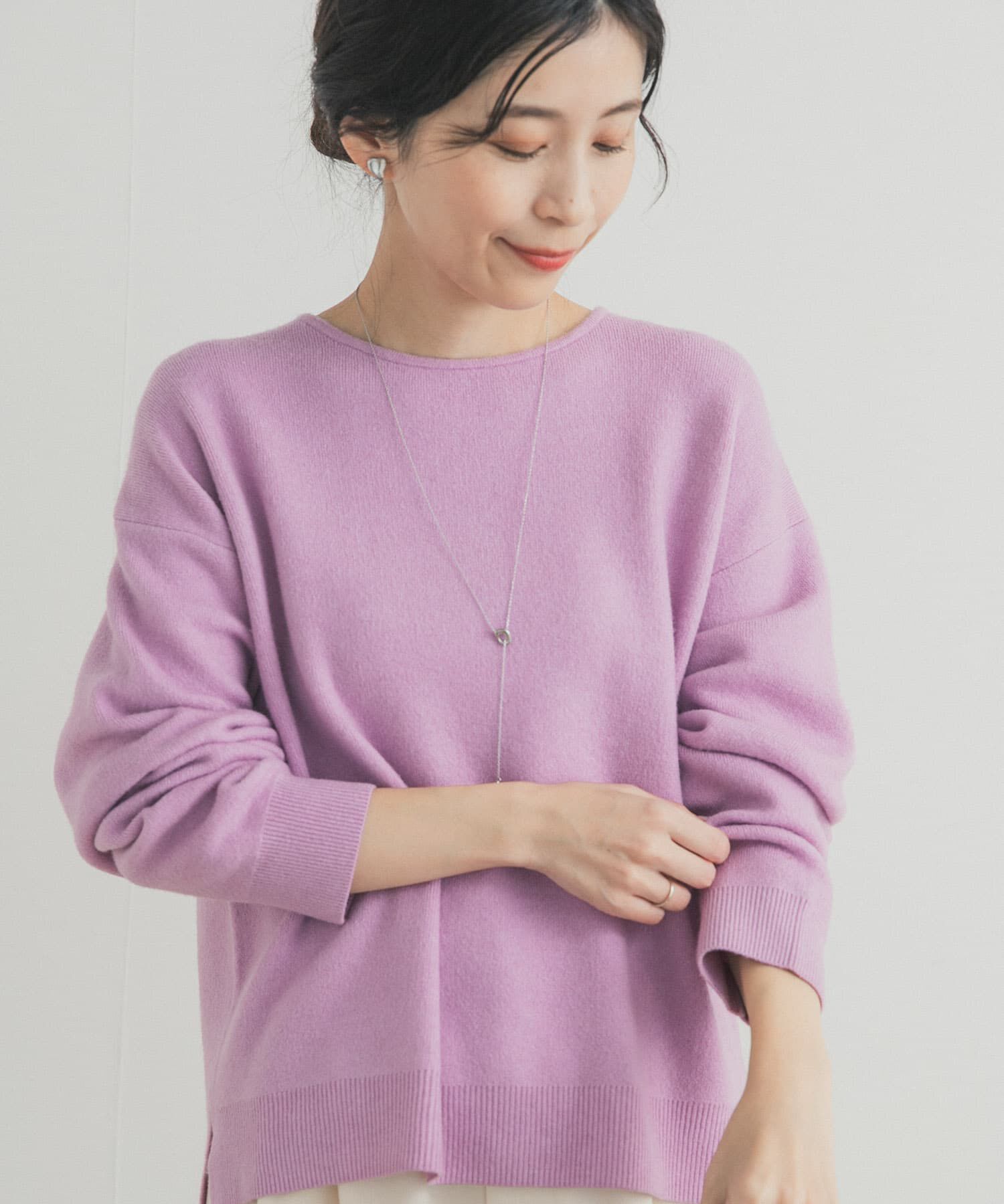 URBAN RESEARCH DOORS「ボートネックスムースプルオーバー」|ニット・セーター|