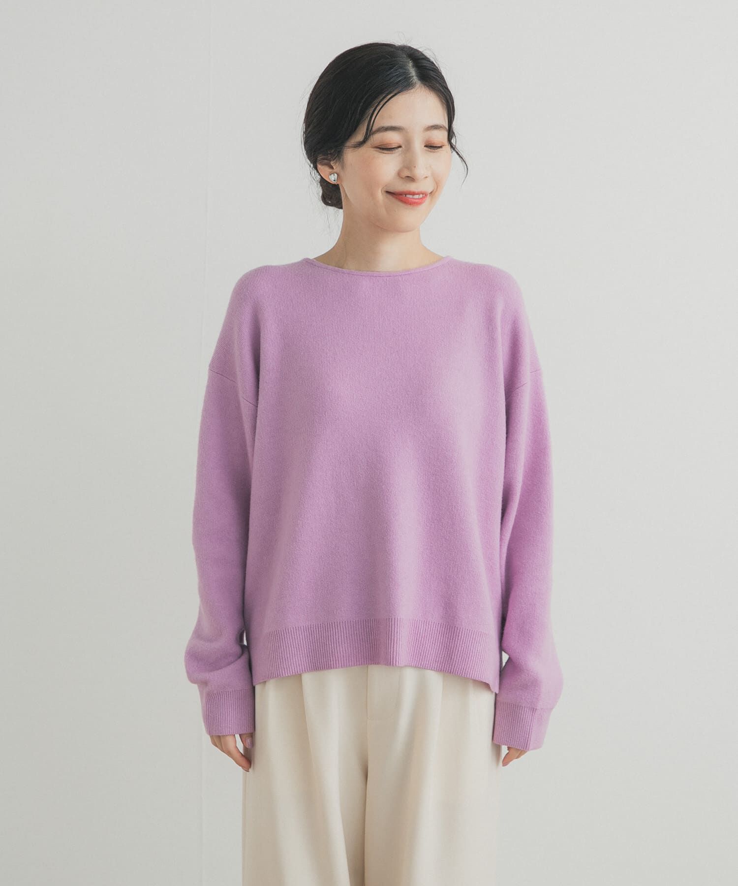 URBAN RESEARCH DOORS「ボートネックスムースプルオーバー」|ニット・セーター|