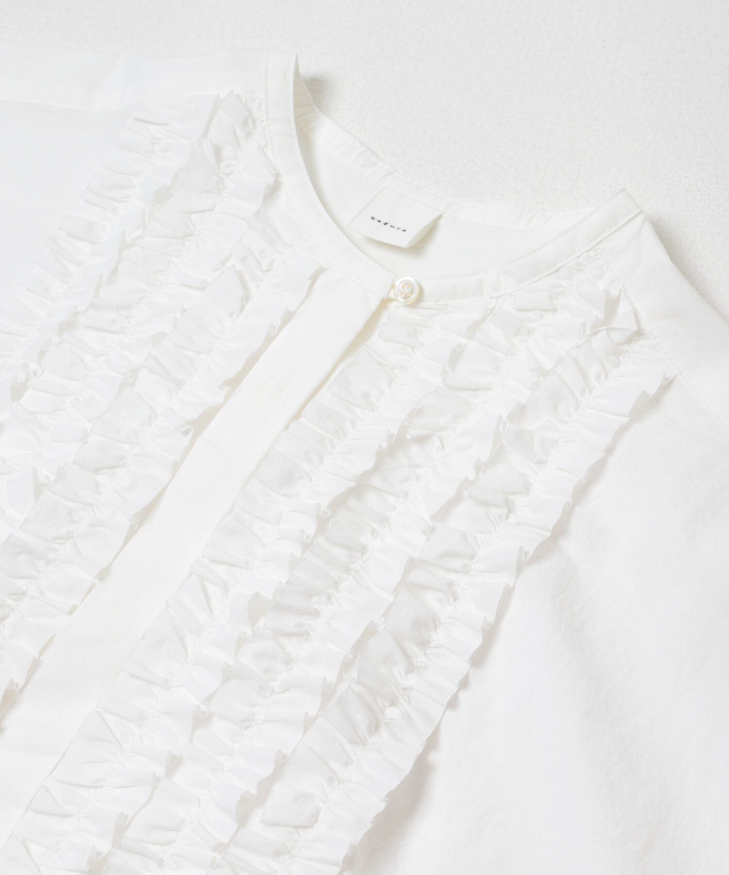 かぐれ「コットンフリルワイドシャツ」|シャツ・ブラウス|