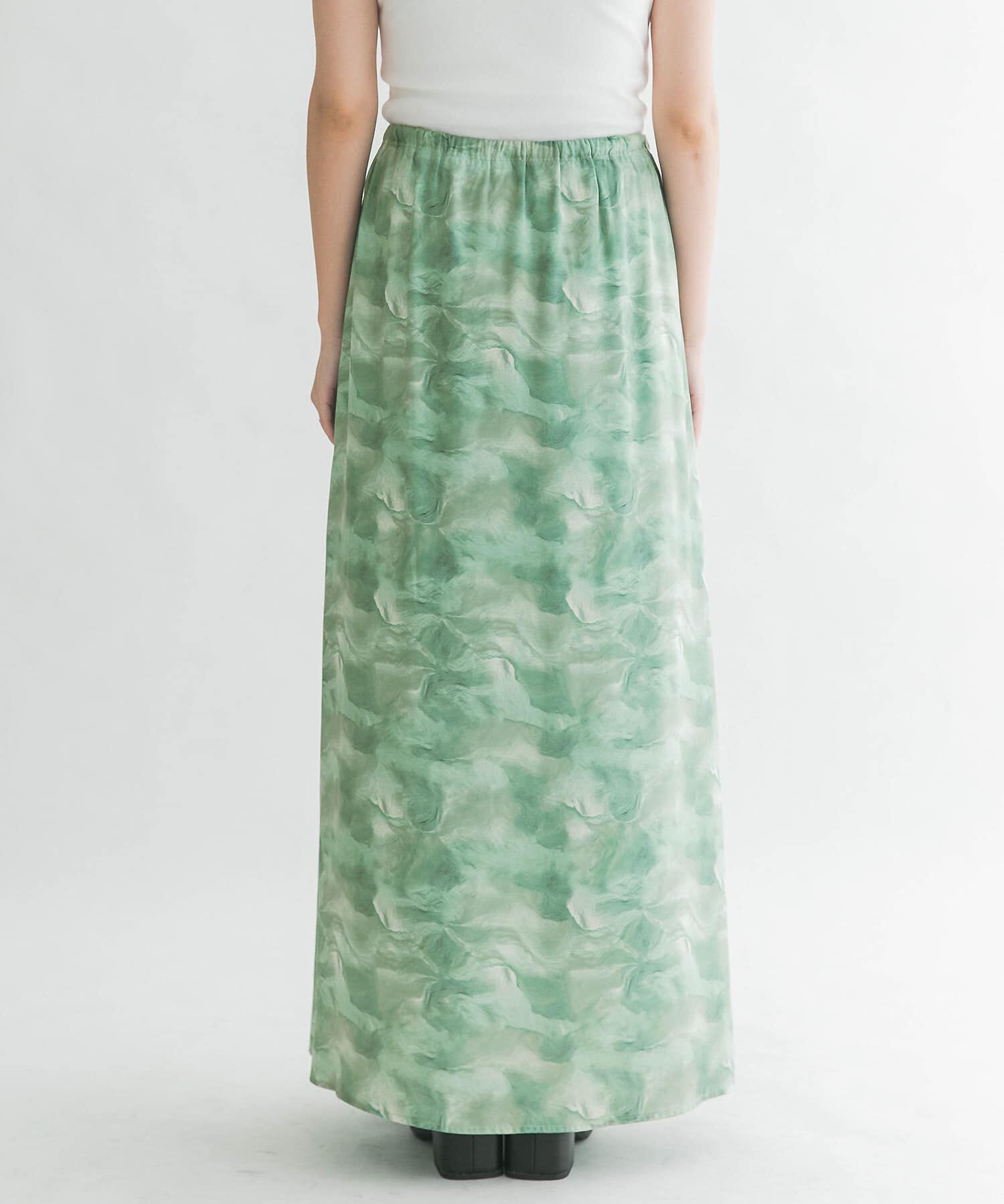  「ニュアンスプリントマキシスカート」|スカート|
