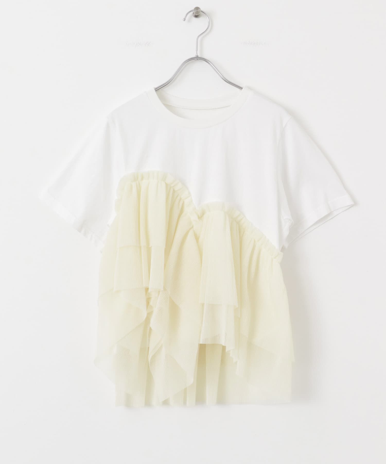  「アシメフリルドッキングTEE」|Tシャツ・カットソー|