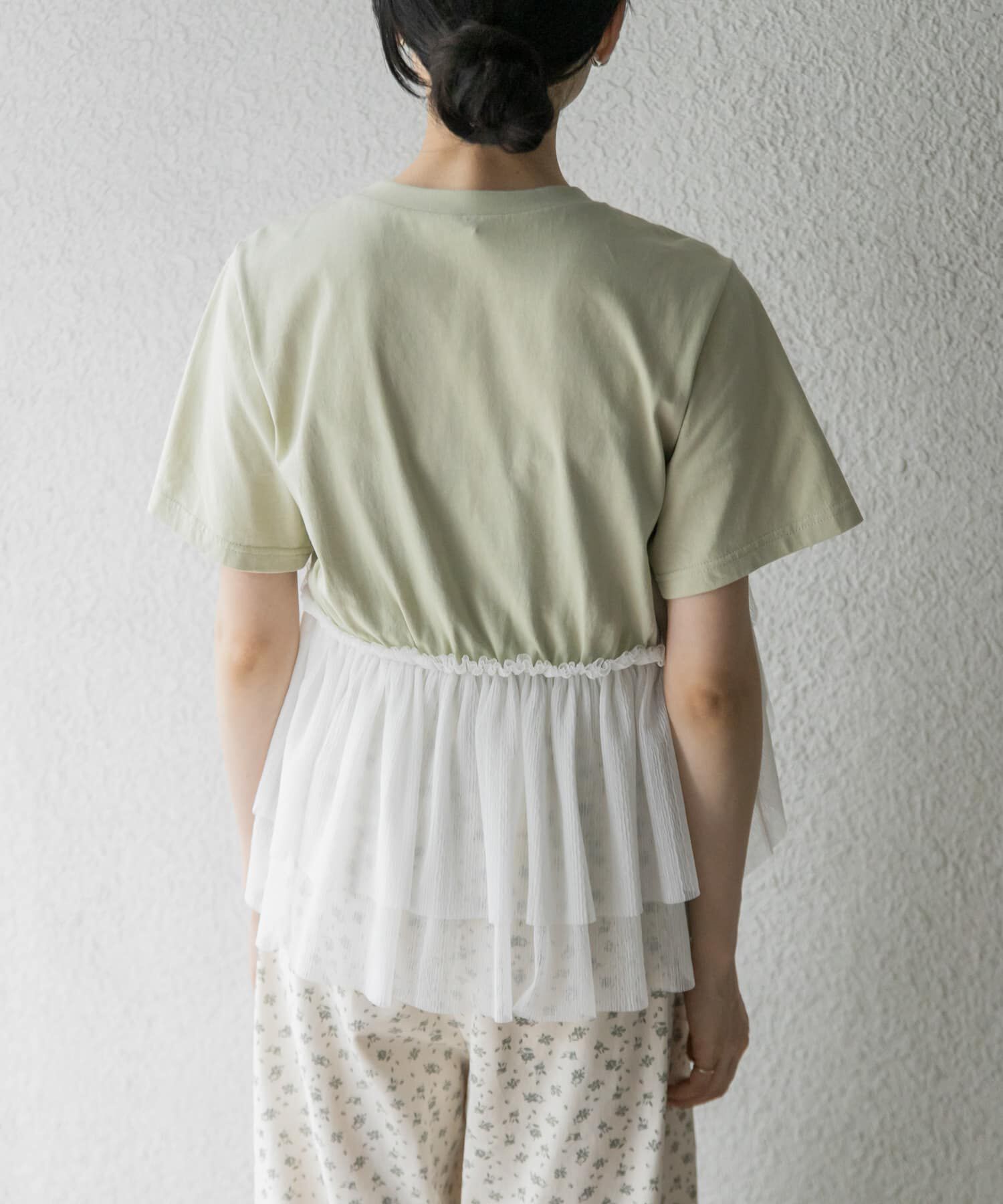  「アシメフリルドッキングTEE」|Tシャツ・カットソー|