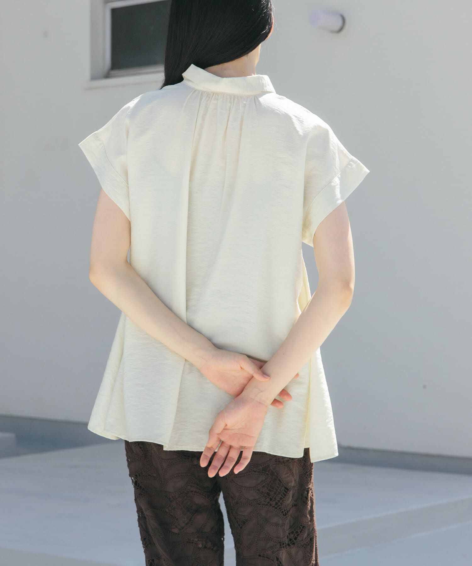  「スリーブレスタックフレアブラウス」|シャツ・ブラウス|