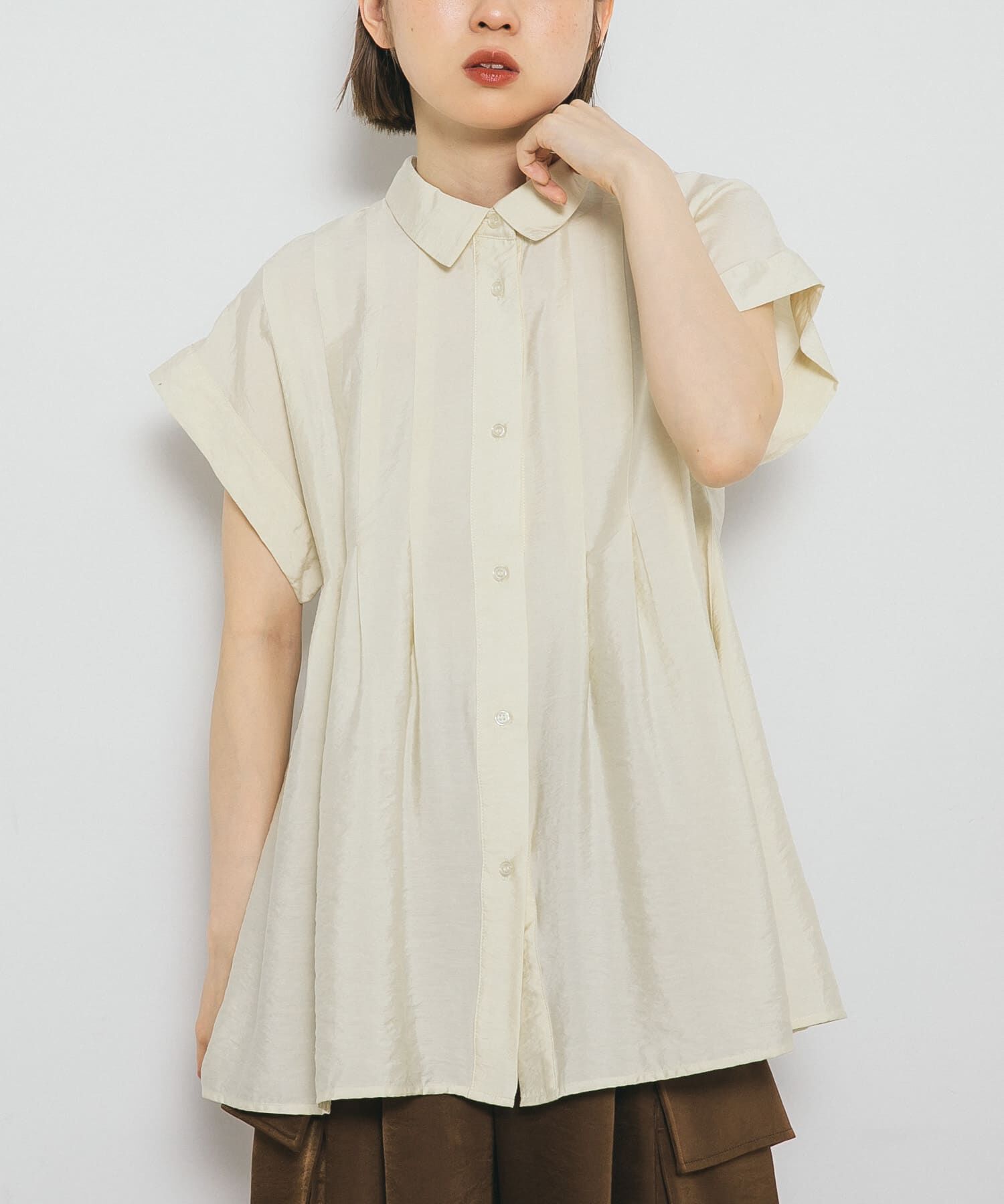  「スリーブレスタックフレアブラウス」|シャツ・ブラウス|