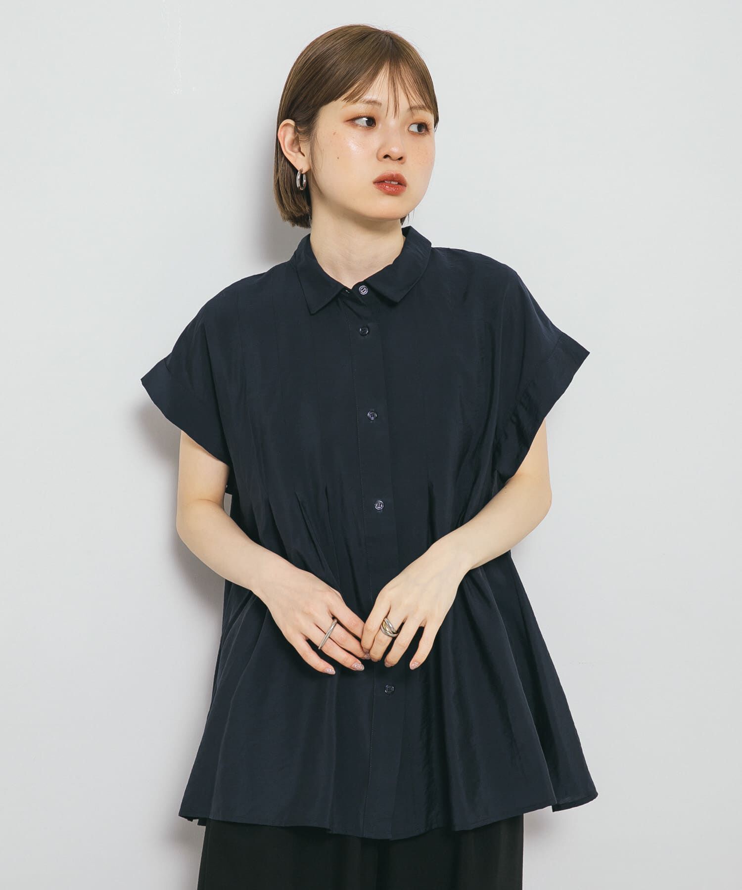  「スリーブレスタックフレアブラウス」|シャツ・ブラウス|