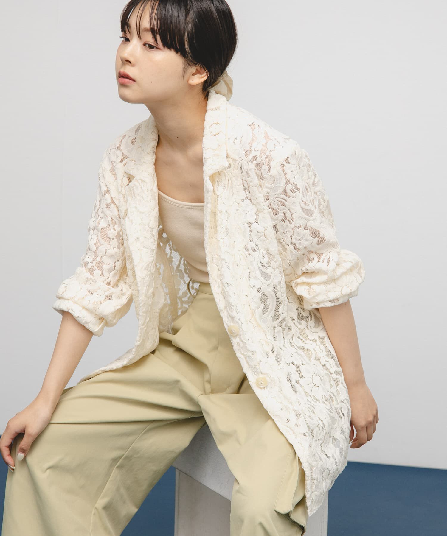  「モールレーステーラードジャケット」|その他|アイボリー