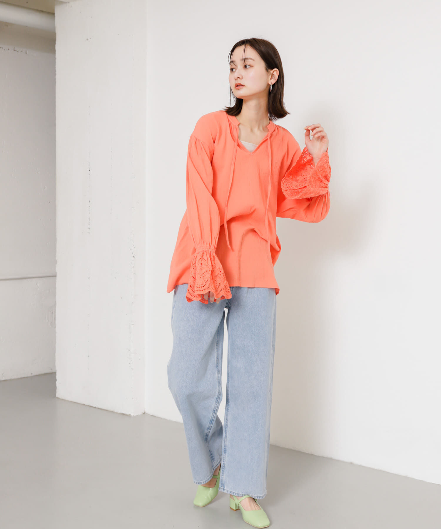 SENSE OF PLACE by URBAN RESEARCH「スカラップレースヨウリュウブラウス」|シャツ・ブラウス|