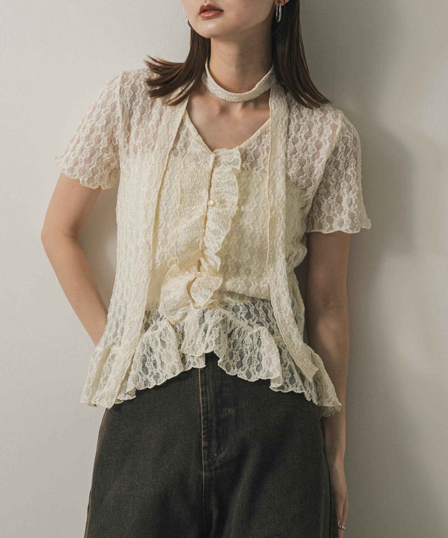 SENSE OF PLACE by URBAN RESEARCH「チョーカーレーストップ」|シャツ・ブラウス|オフホワイト