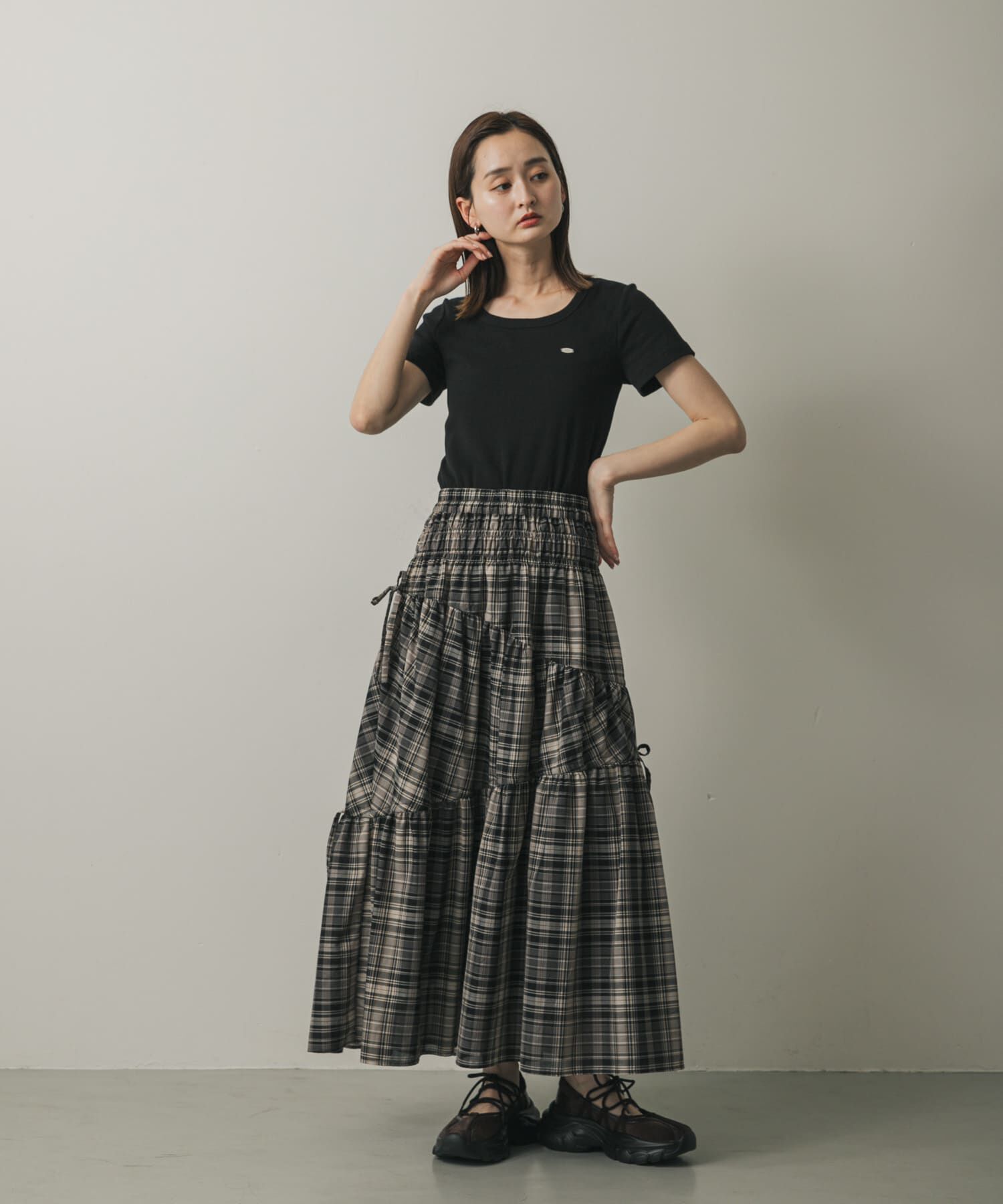 SENSE OF PLACE by URBAN RESEARCH「チェックボリュームスカート」|スカート|