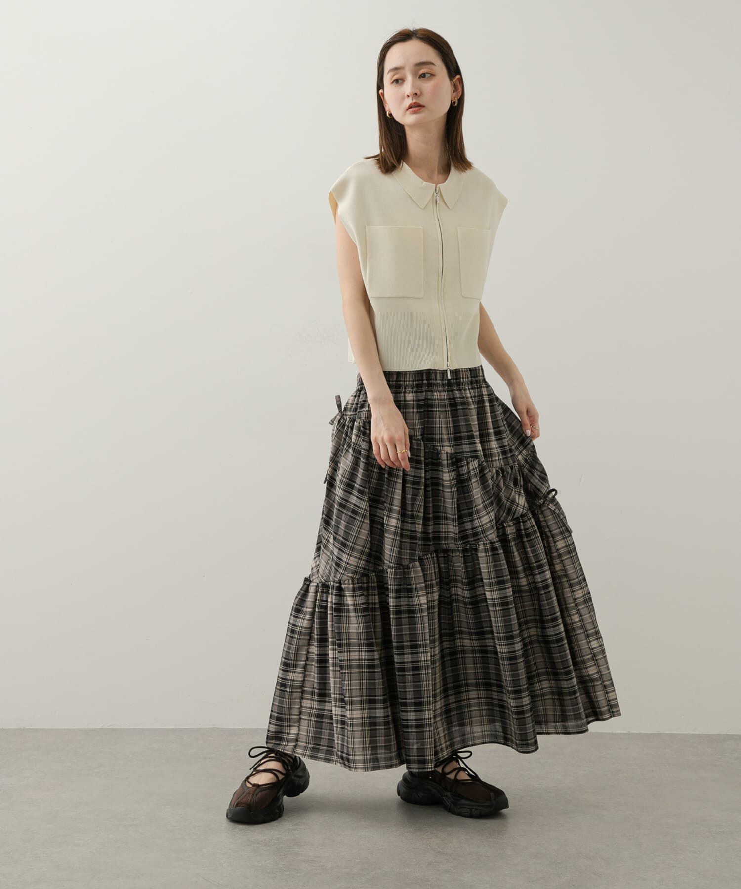 SENSE OF PLACE by URBAN RESEARCH「チェックボリュームスカート」|スカート|