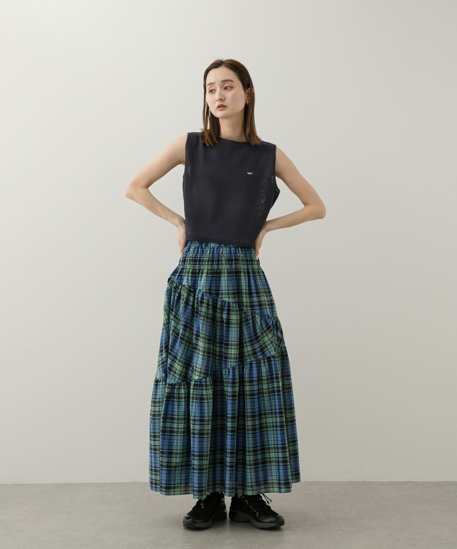 SENSE OF PLACE by URBAN RESEARCH「チェックボリュームスカート」|スカート|