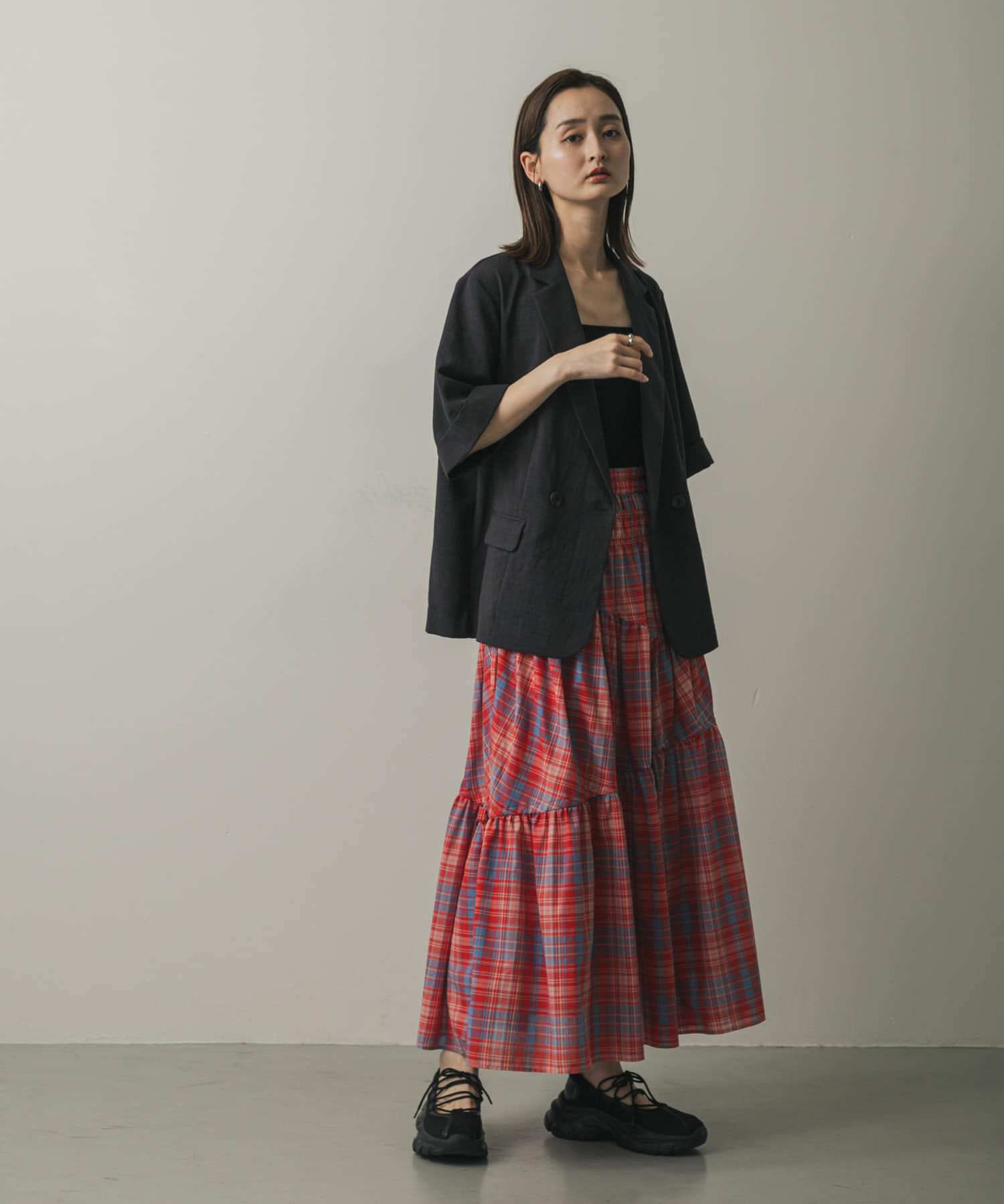 SENSE OF PLACE by URBAN RESEARCH「チェックボリュームスカート」|スカート|