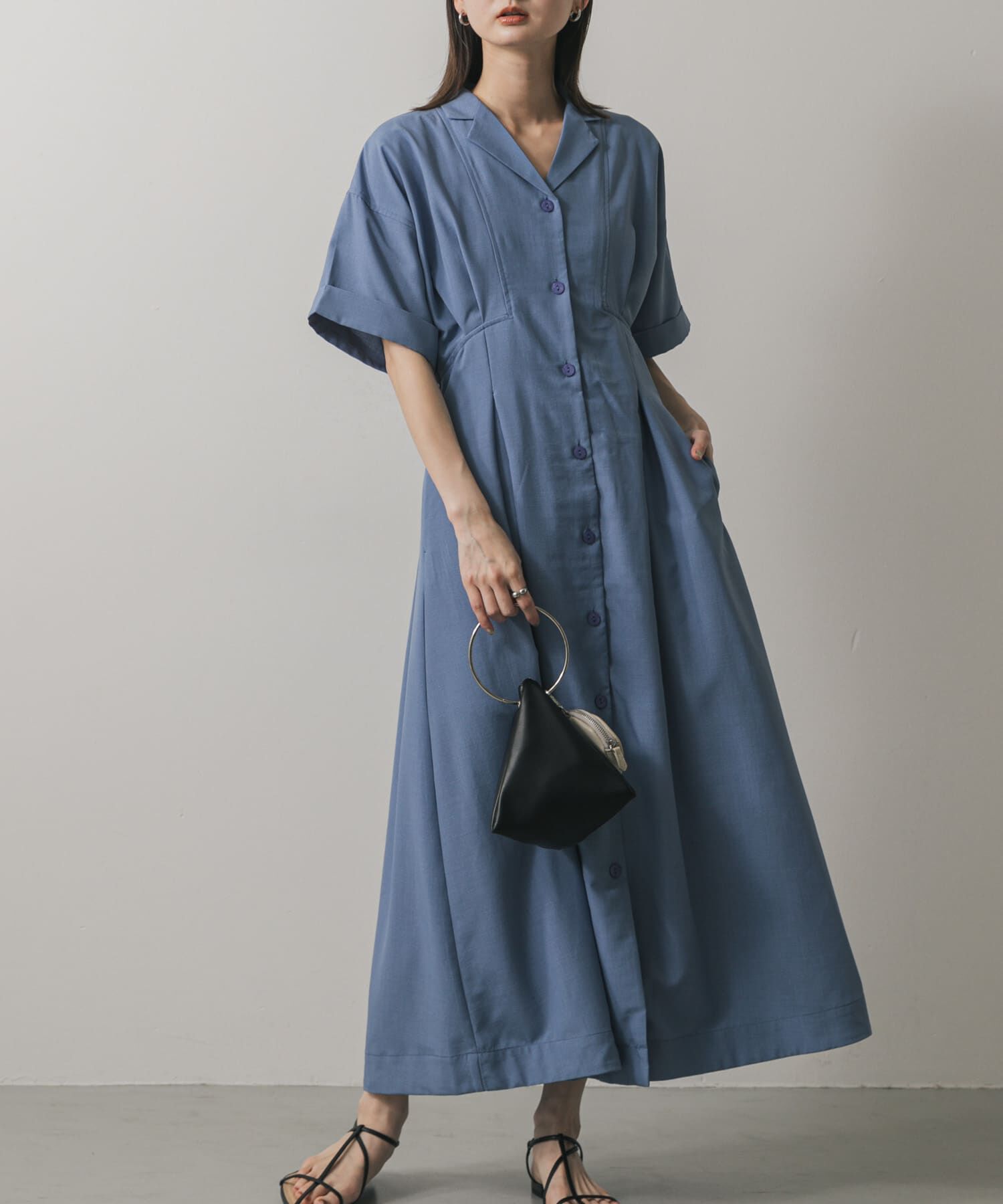 SENSE OF PLACE by URBAN RESEARCH「ウエストタックシャツワンピース」|ワンピース|ライトブルー