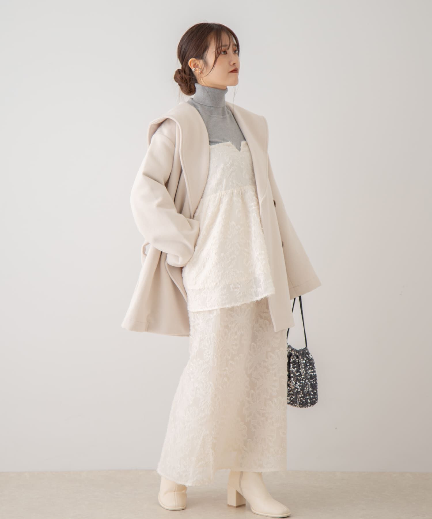 SENSE OF PLACE by URBAN RESEARCH「ビッグカラーミディコート」|ノーカラーコート|