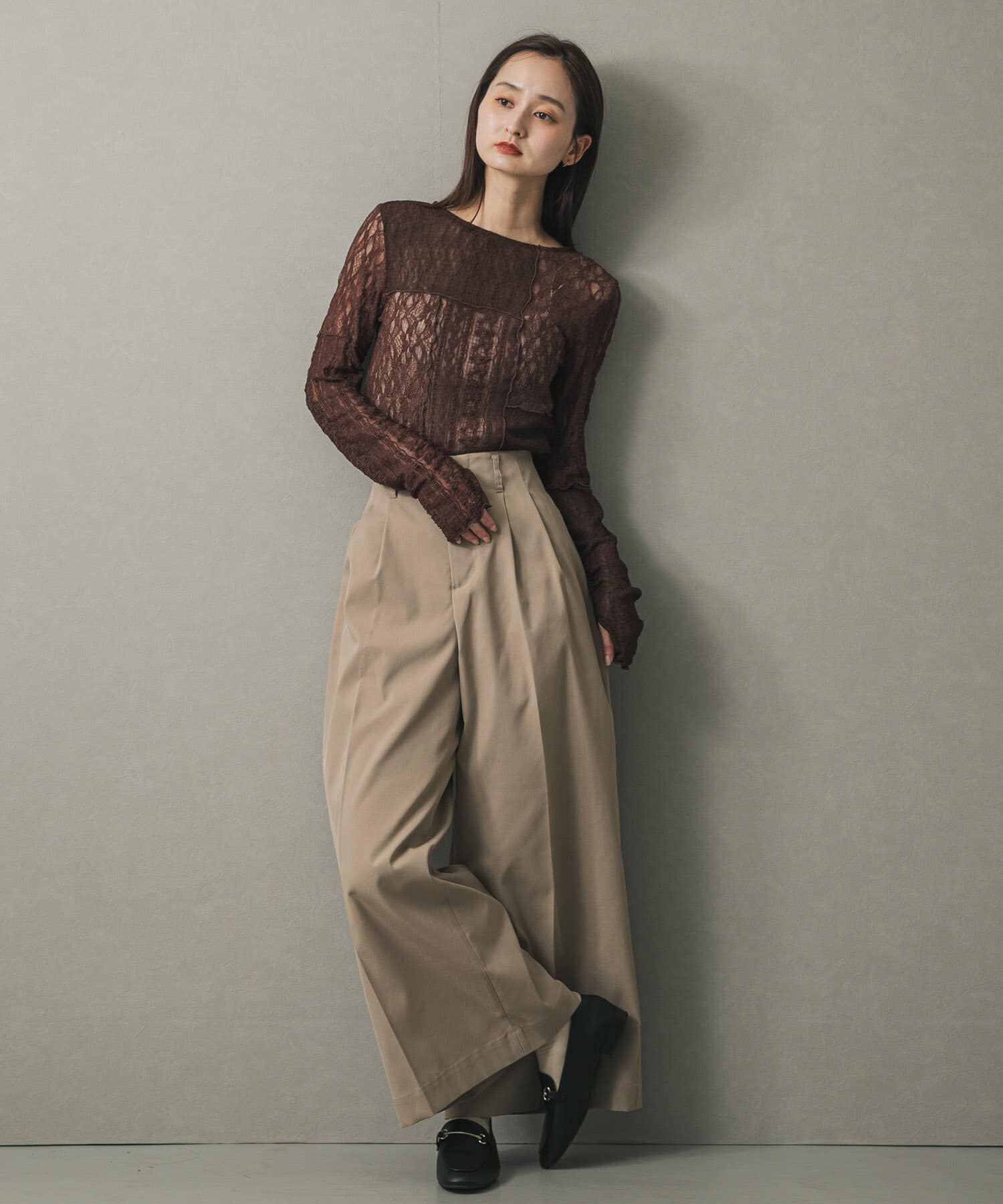 SENSE OF PLACE by URBAN RESEARCH「パッチワークレーストップ」|Tシャツ・カットソー|