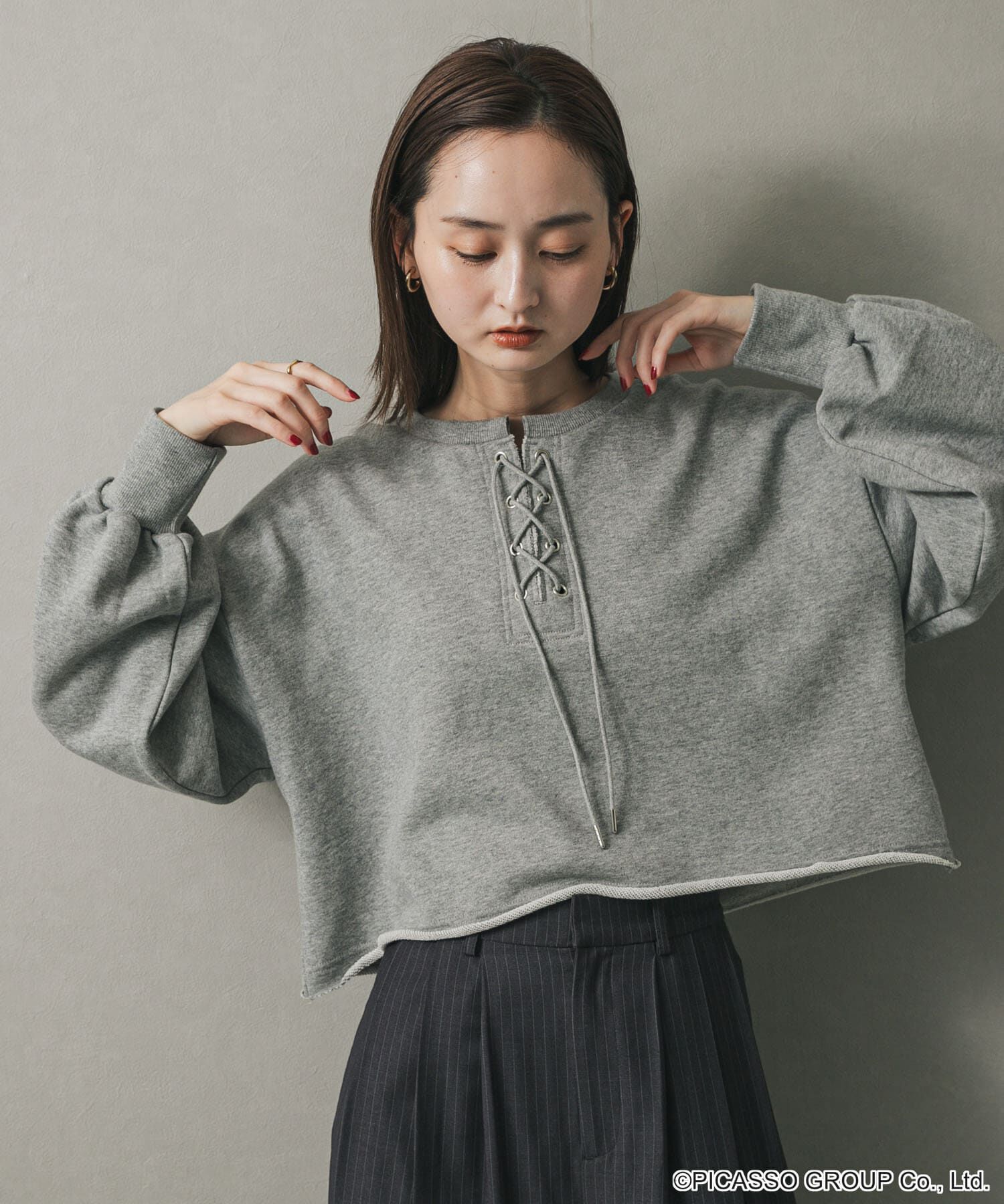 SENSE OF PLACE by URBAN RESEARCH「PICASSOレースアップクロップドトップ」|Tシャツ・カットソー|