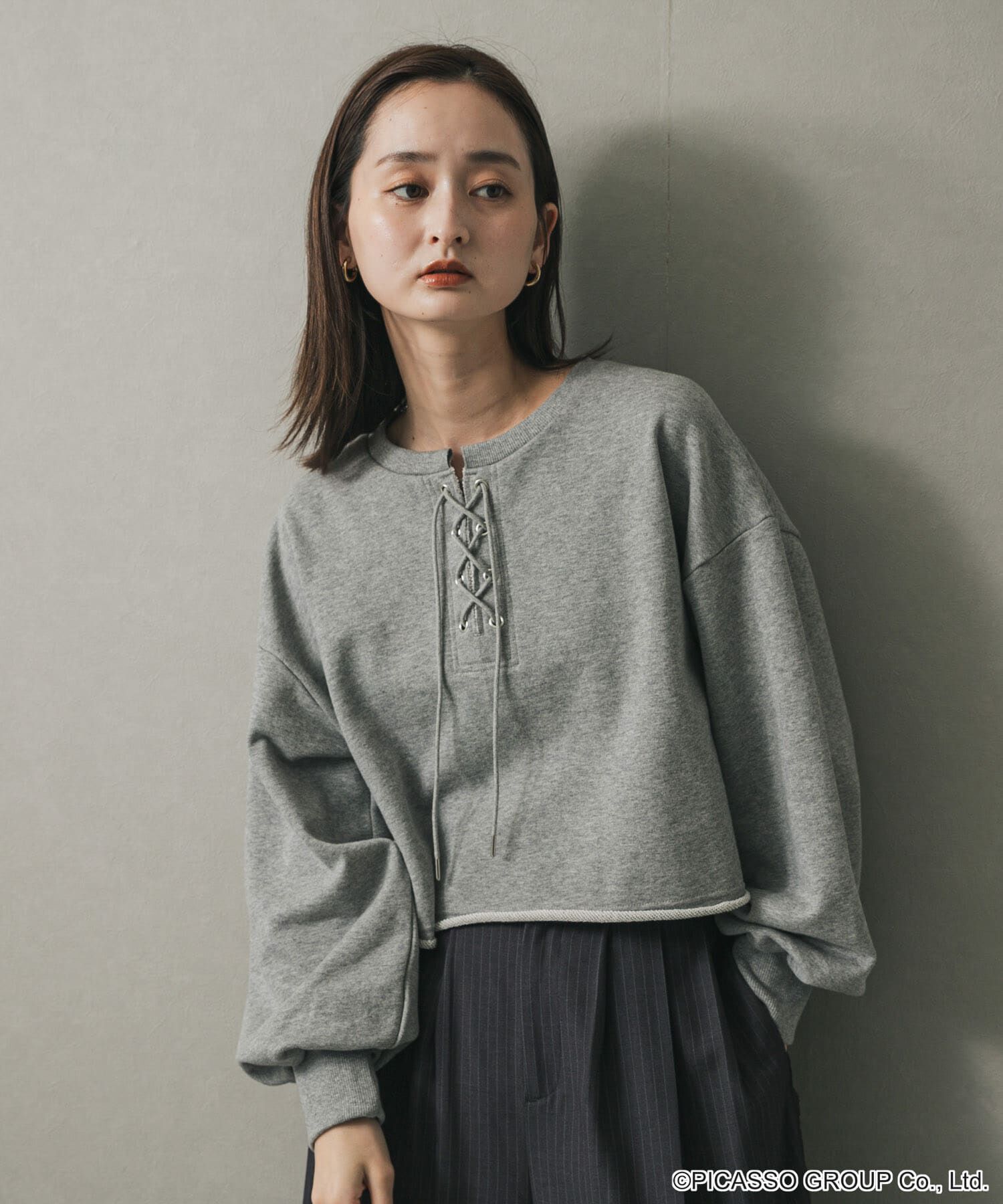 SENSE OF PLACE by URBAN RESEARCH「PICASSOレースアップクロップドトップ」|Tシャツ・カットソー|