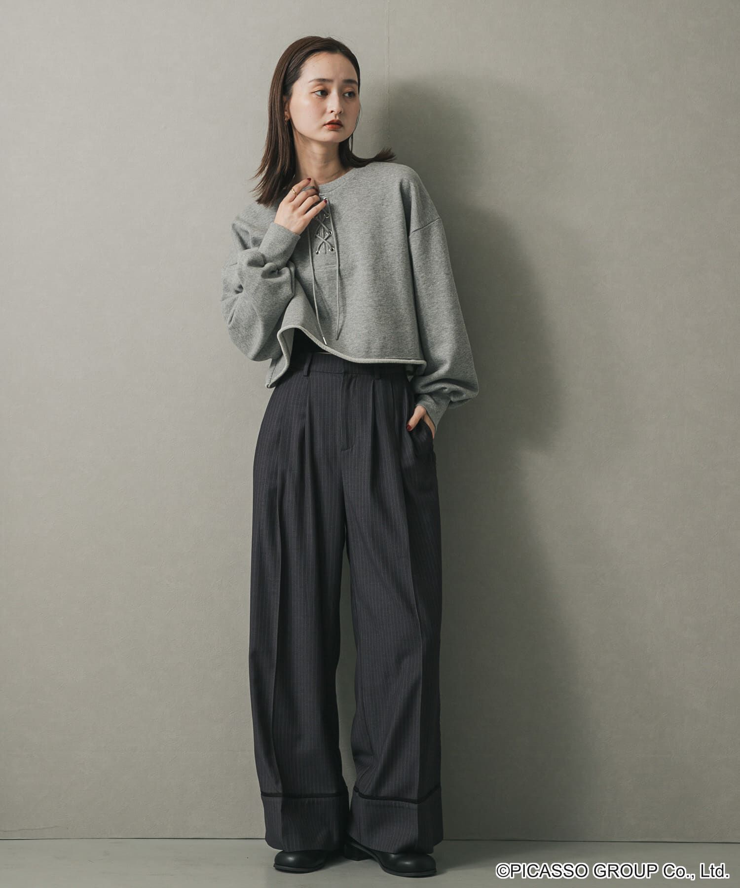 SENSE OF PLACE by URBAN RESEARCH「PICASSOレースアップクロップドトップ」|Tシャツ・カットソー|