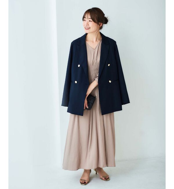 le.coeur blanc「シャーリングVネックワンピース」|ワンピース|