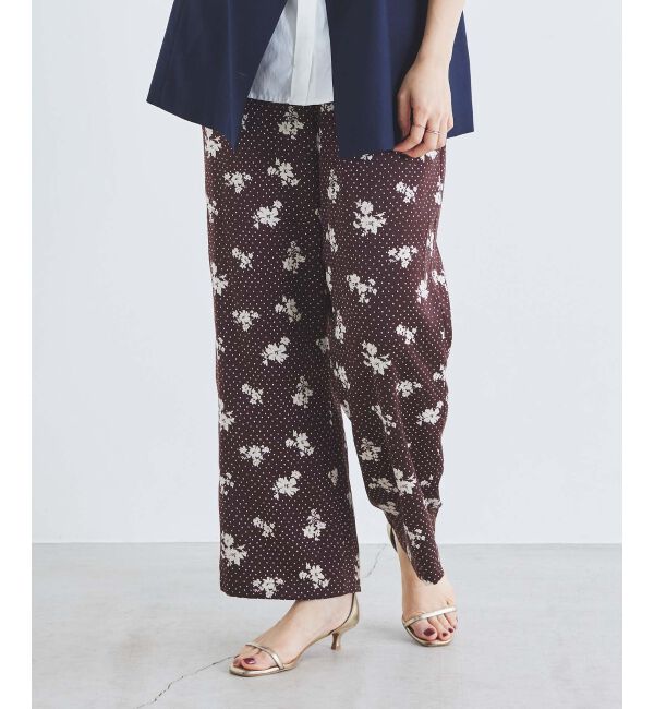 le.coeur blanc「ドット&times;フラワーサテンパンツ」|その他|ブラウン柄