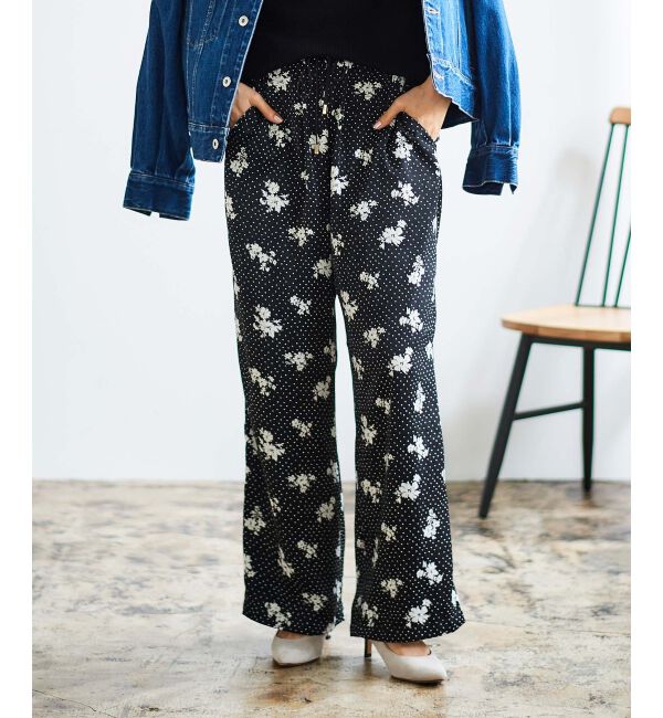 le.coeur blanc「ドット&times;フラワーサテンパンツ」|その他|