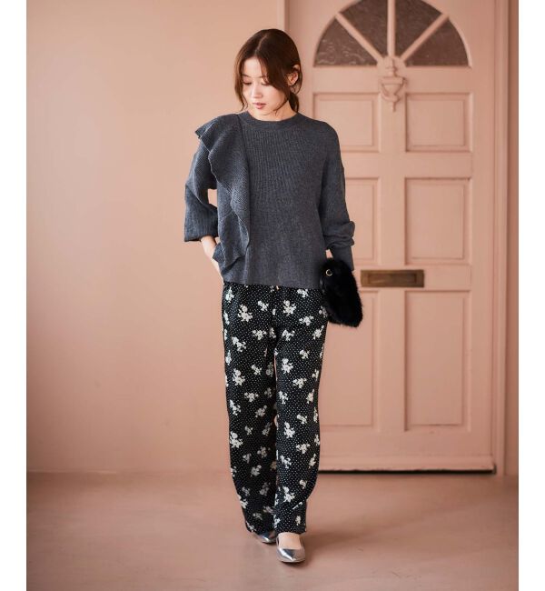 le.coeur blanc「ドット&times;フラワーサテンパンツ」|その他|