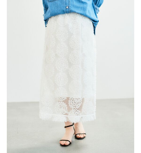  「TORRAZZO DONNAエンブロイダリーレーススカート」|スカート|